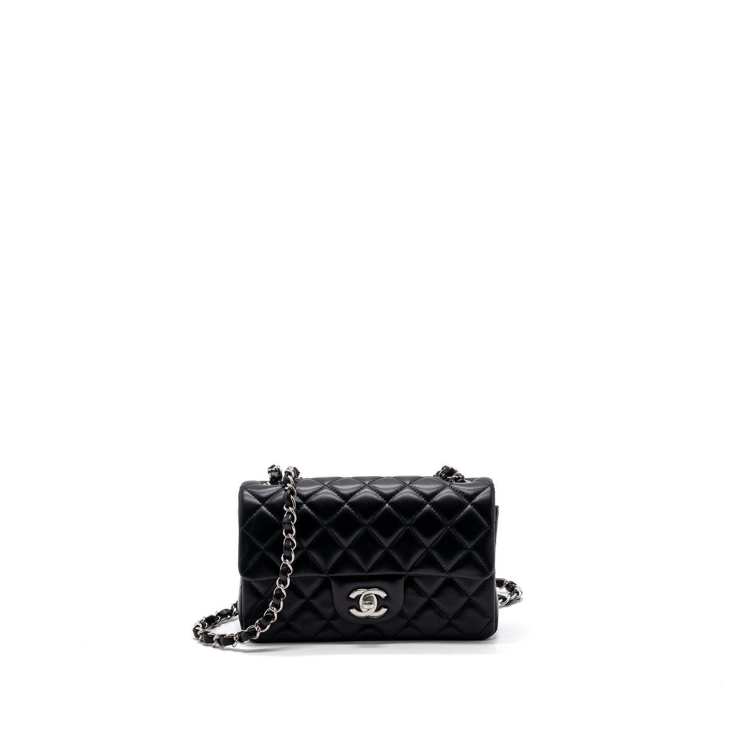 Chanel rectangular flap lambskin SHW Black Shoulder Bag Microchip 3