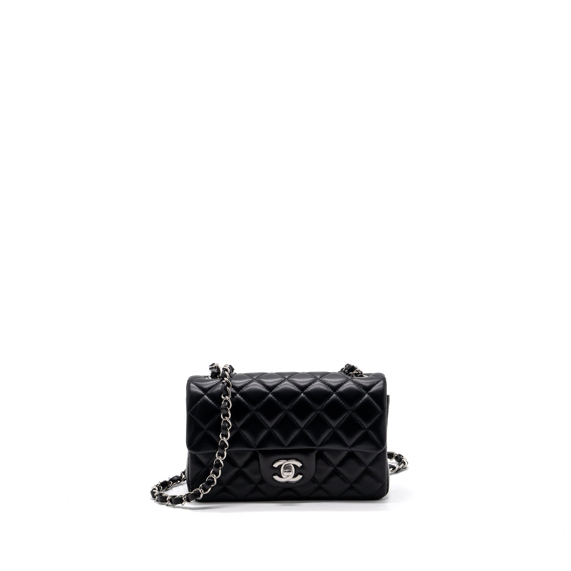Chanel rectangular flap lambskin SHW Black Shoulder Bag Microchip 3