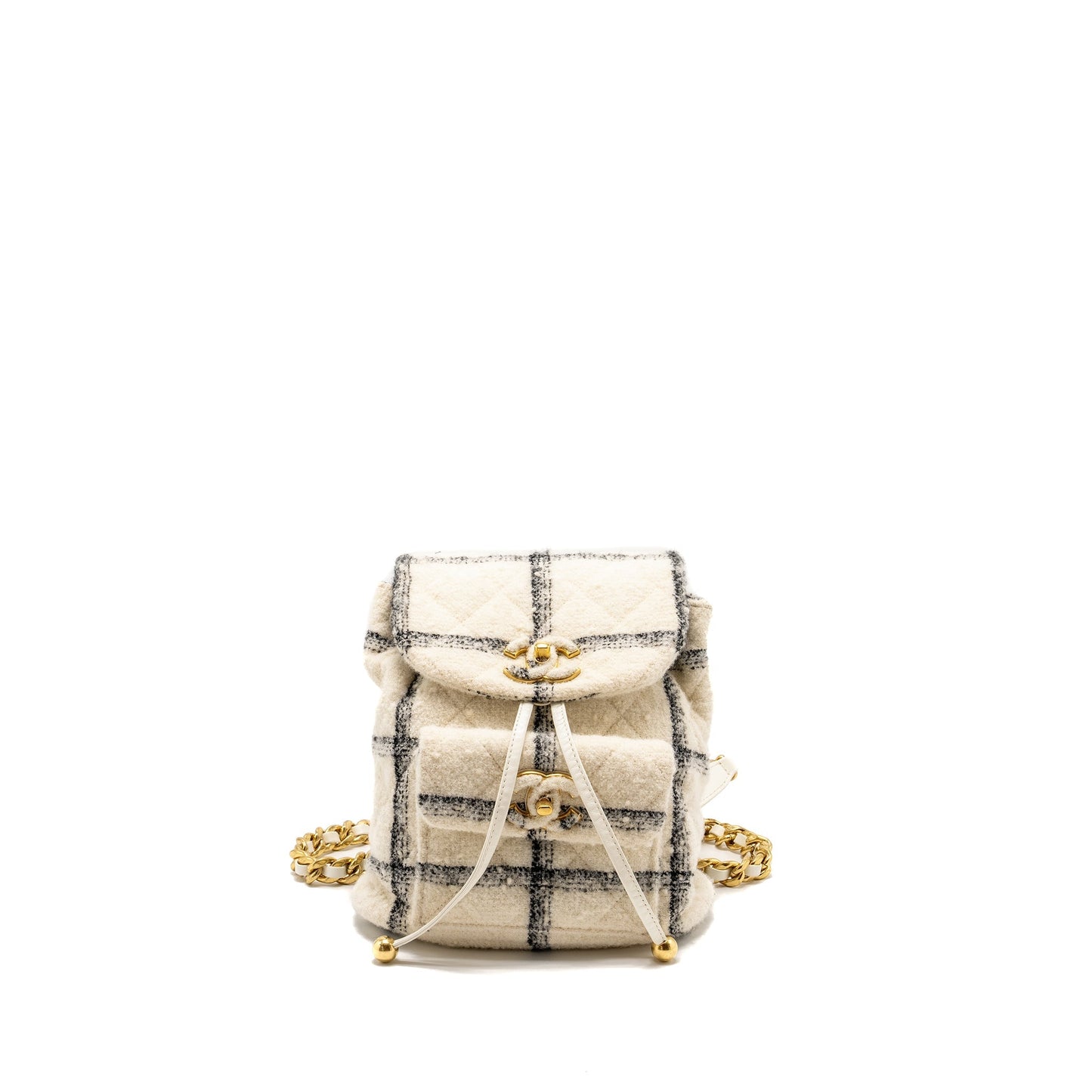 Chanel Duma Backpack Fabric GHW microchip Multicolour White