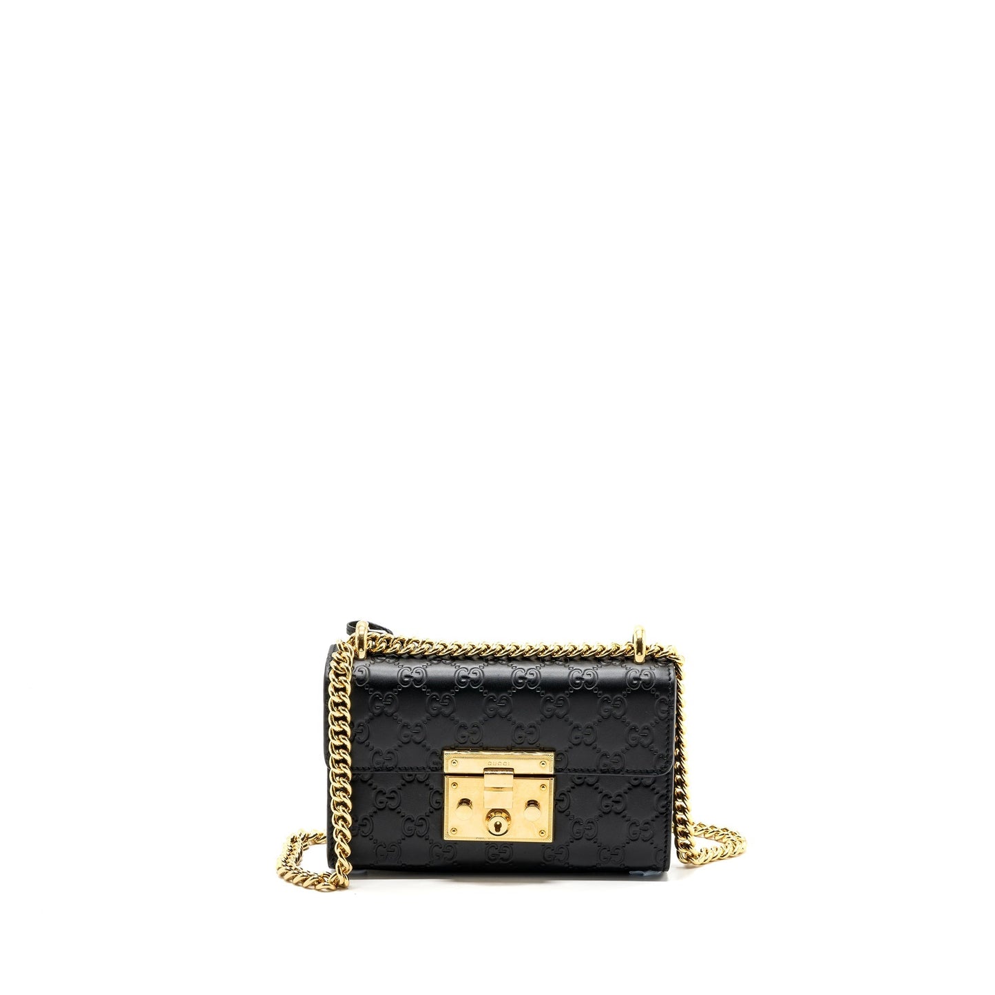 Gucci Padlock Bag Calfskin Black Small Travel Bag