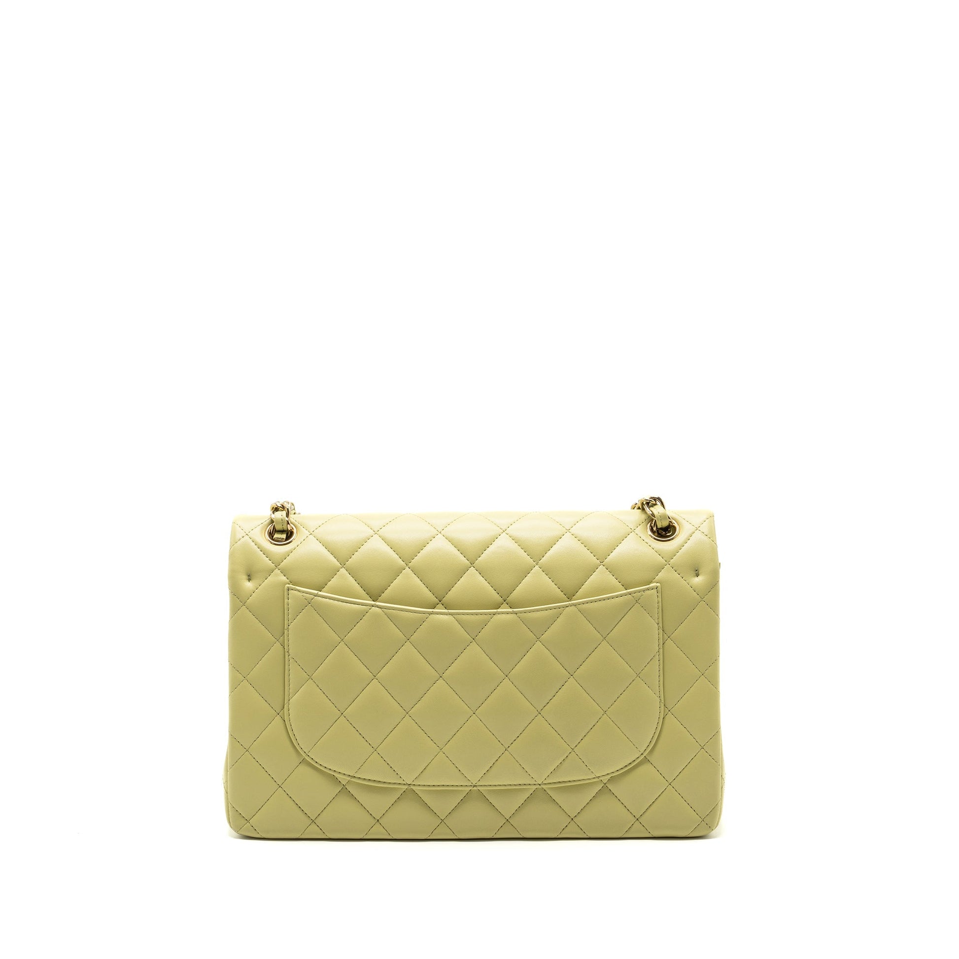 Chanel 23C jumbo classic double flap lambskin Green Shoulder Bag