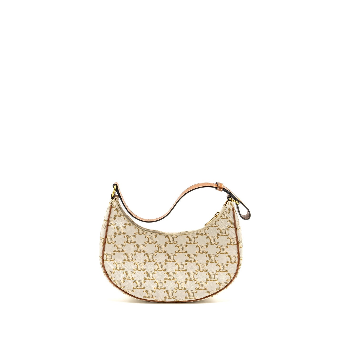 Celine Purse Triomphe Calfskin Handbag Canvas White Travel Bag