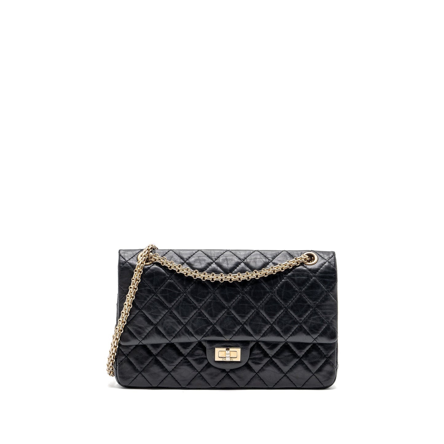 Chanel 2.55 reissue flap aged calfskin LGHW Black Shoulder Bag