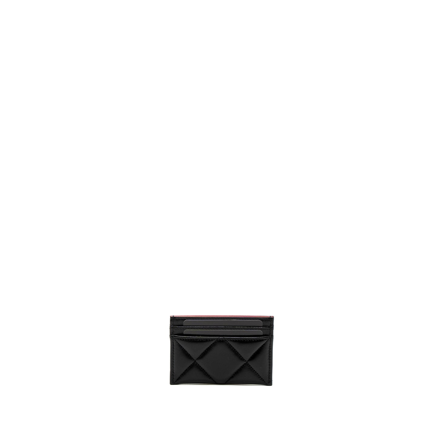 Chanel 19 Card Holder Lambskin GHW Microchip Black Pink Wallet Case