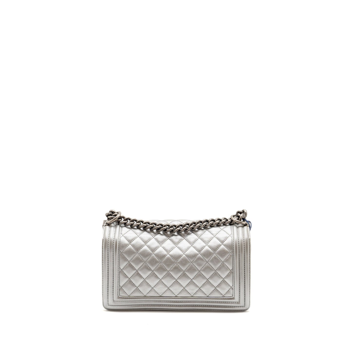 Chanel Boy Lambskin SHW Silver Handbag