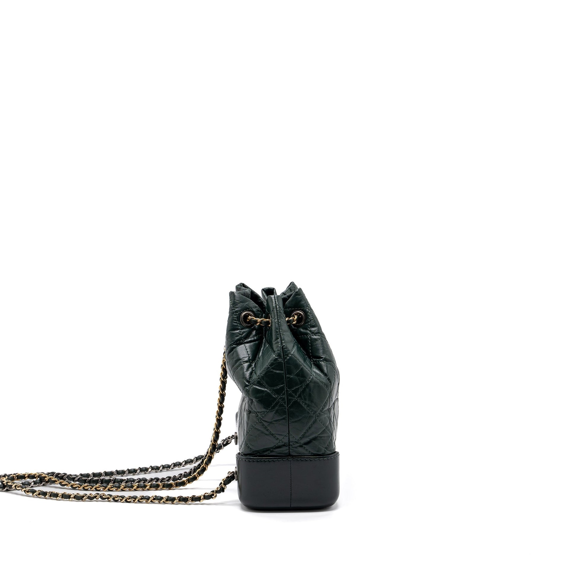 Chanel Gabrielle Backpack Aged Calfskin Dark Hardware Multicolour Green Small