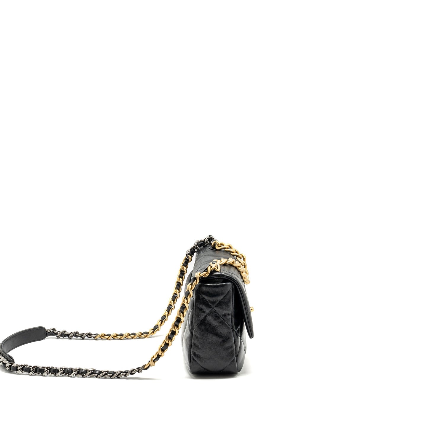 Chanel 19 goatskin Hardware Multicolour Black Small Handbag