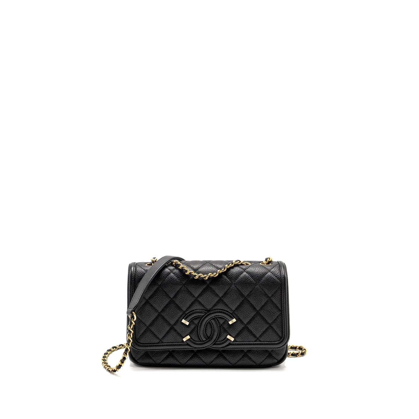 Chanel Filigree Flap Caviar GHW Black Shoulder Bag