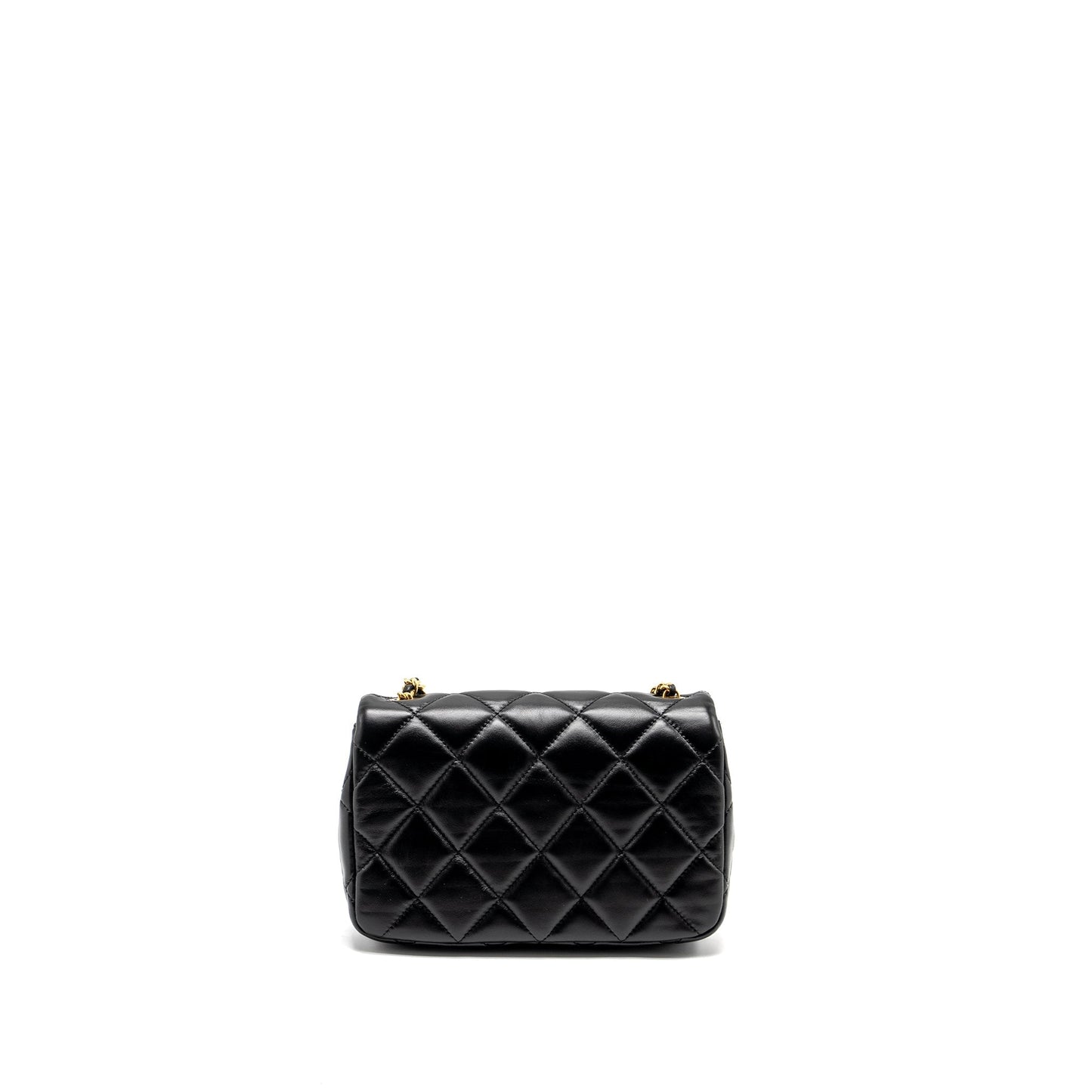 Chanel 22B FlapBag Lambskin GHW Microchip Black Mini Bag
