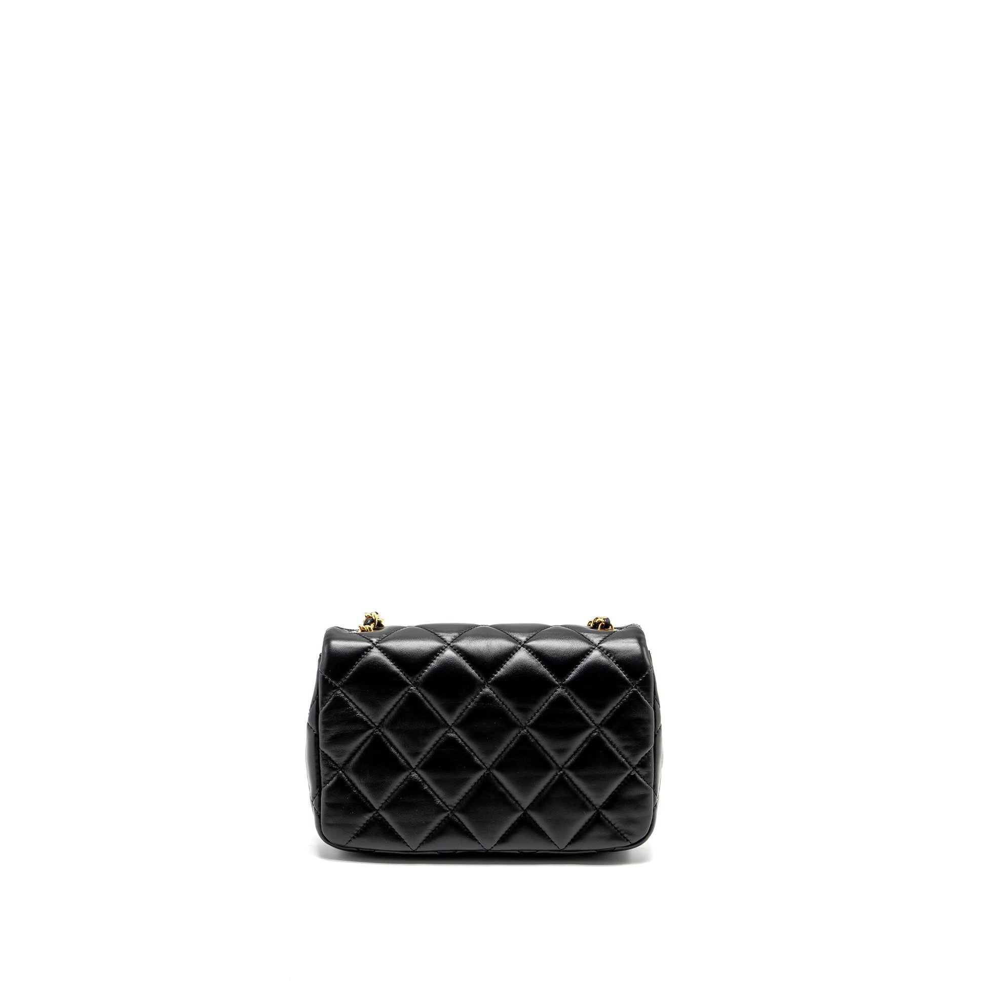 Chanel 22B FlapBag Lambskin GHW Microchip Black Mini Bag