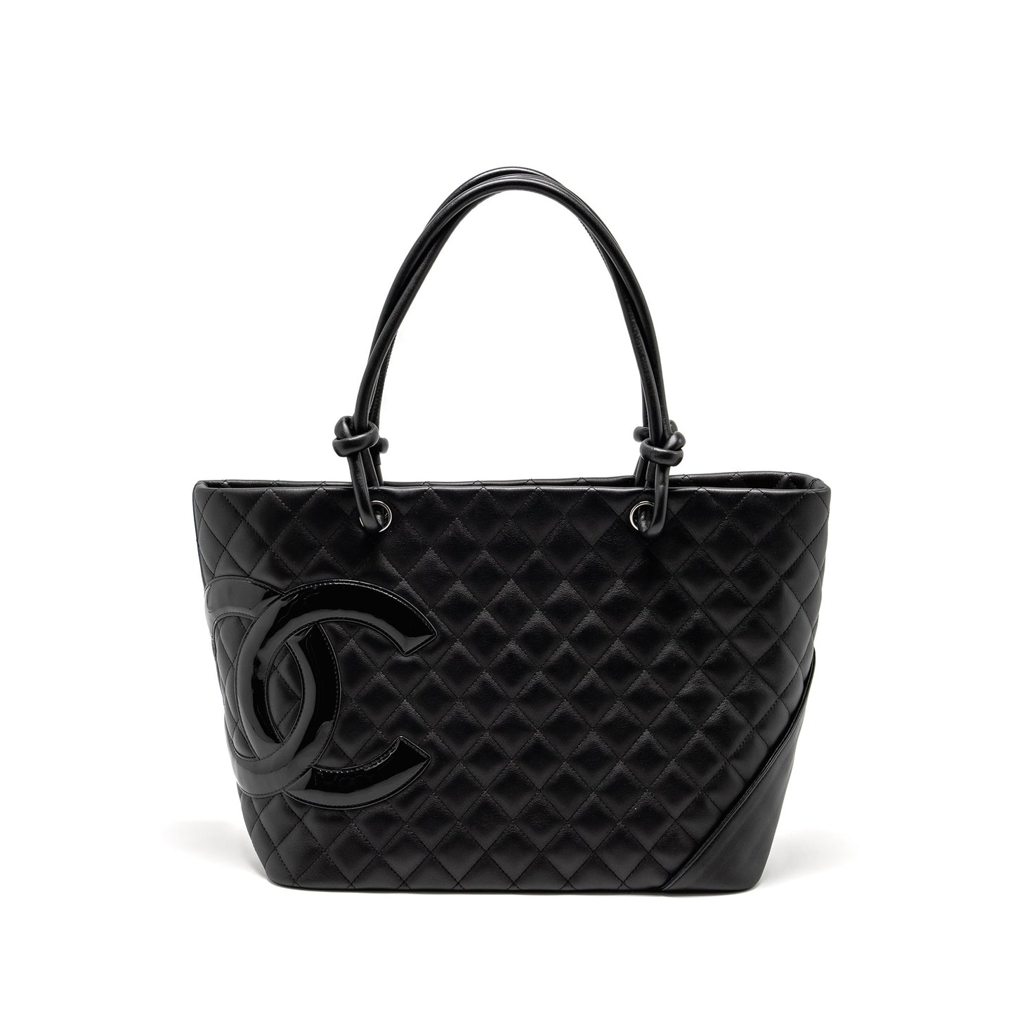 Chanel Cambon Ligne calfskin SHW Black Leather Tote Bag