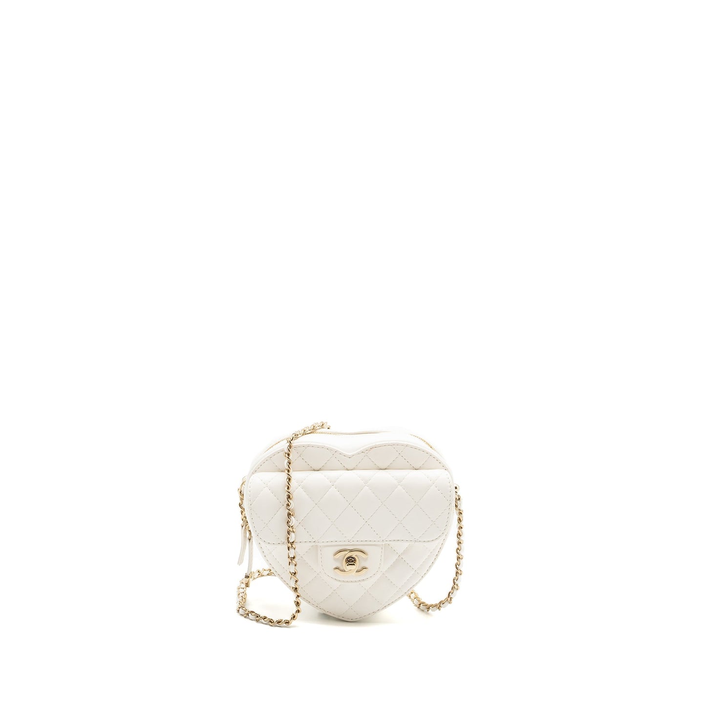 Chanel 22S heart lambskin LGHW microchip White Handbag Microchip 4