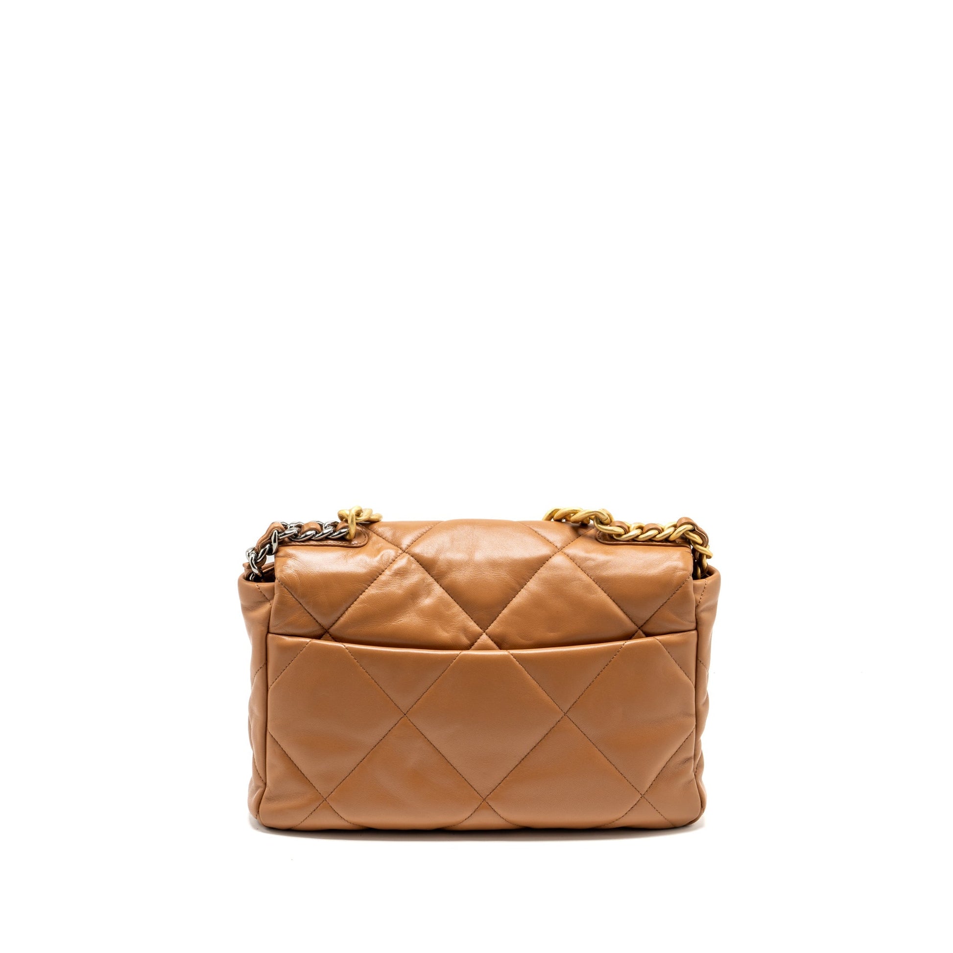 Chanel 19 30cm Lambskin Caramel Hardware Microchip Multicolour Handbag