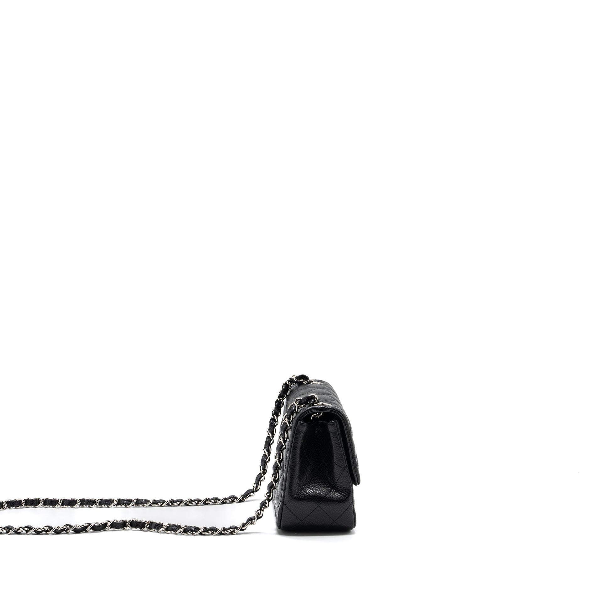 Chanel Classic Square Flap Caviar SHW Black Shoulder Bag Caviar Shw
