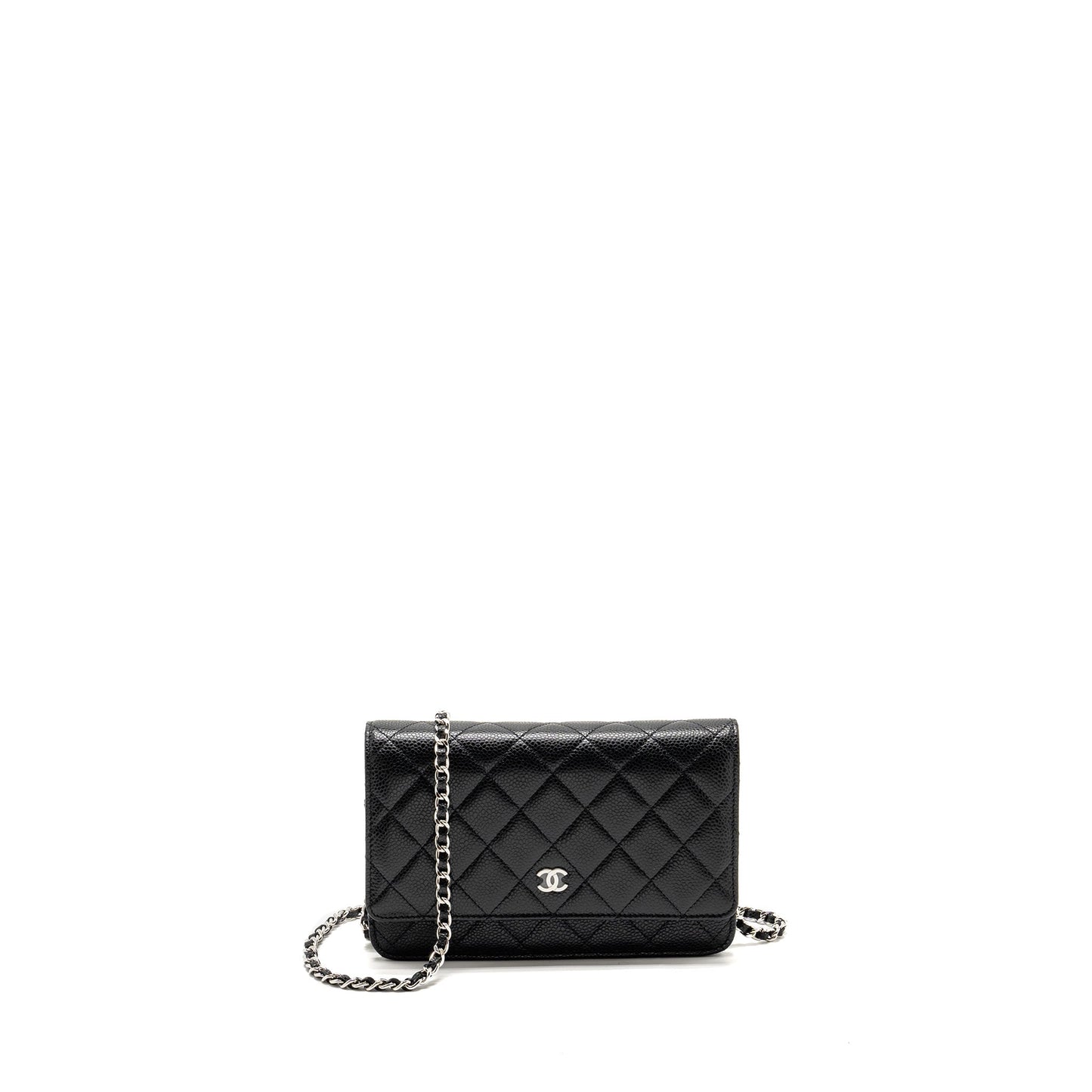 Chanel Classic On Caviar SHW Microchip Black Wallet Case Microchip 8