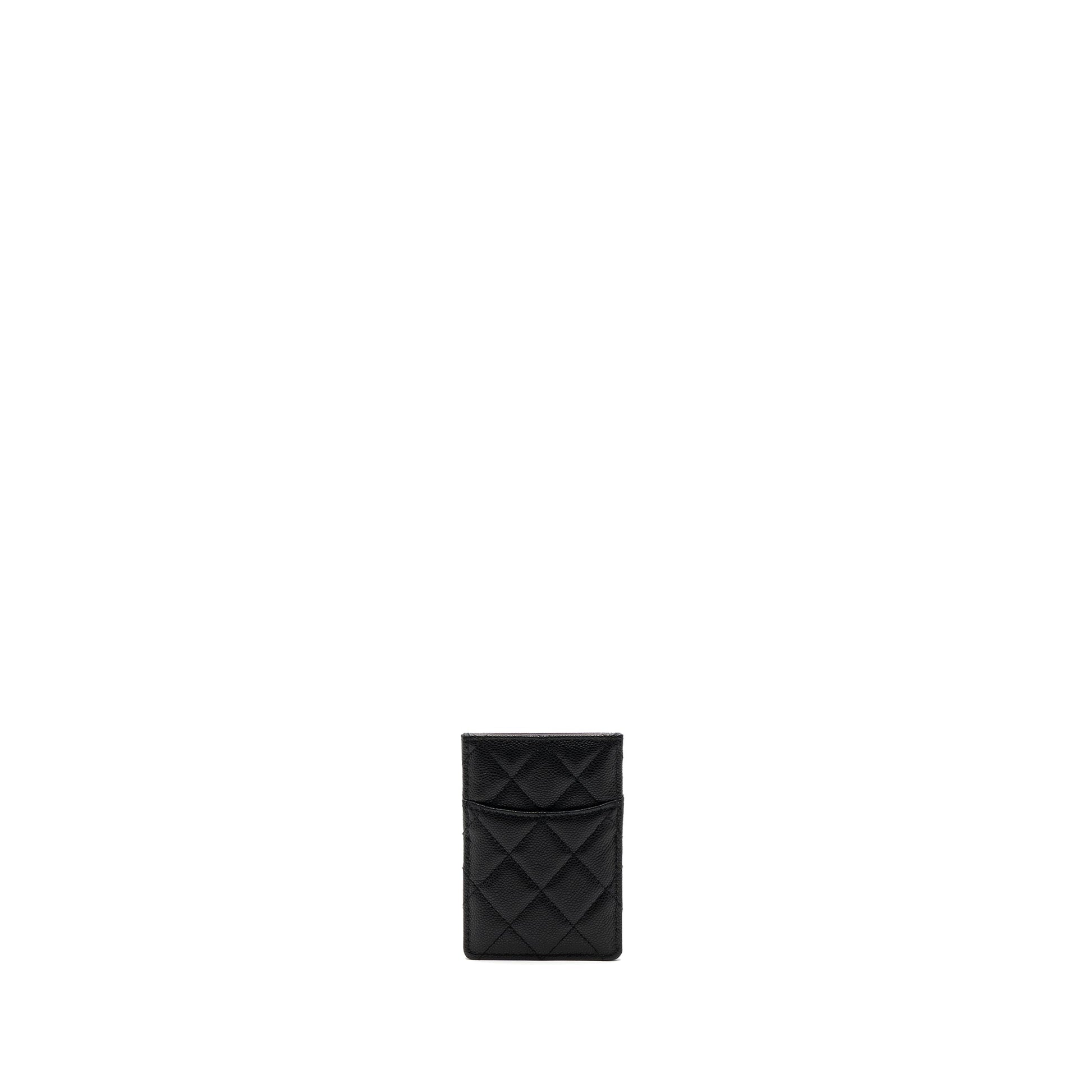 Chanel 23K Card Holder Caviar GHW Microchip Black Wallet Case