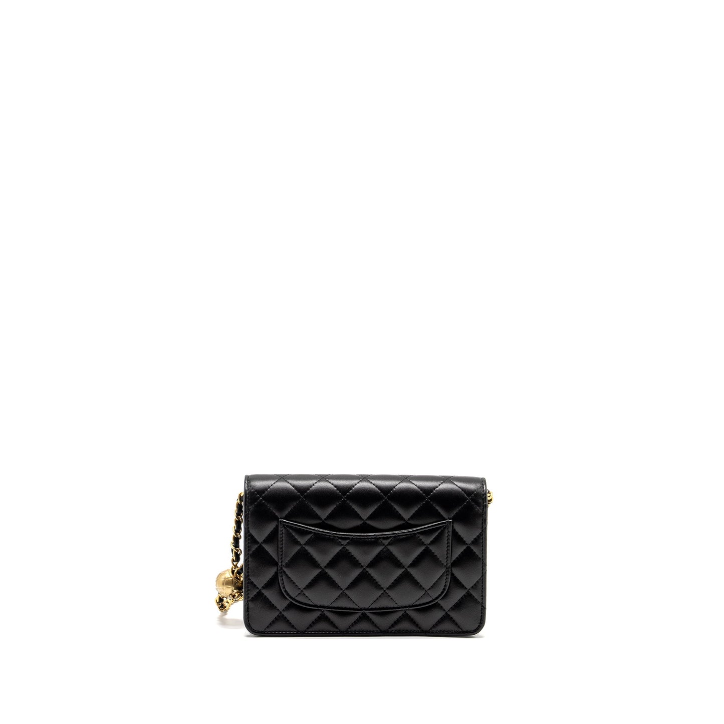 Chanel Pearl Crush on Lambskin GHW Microchip Black Wallet Case Microchip 3