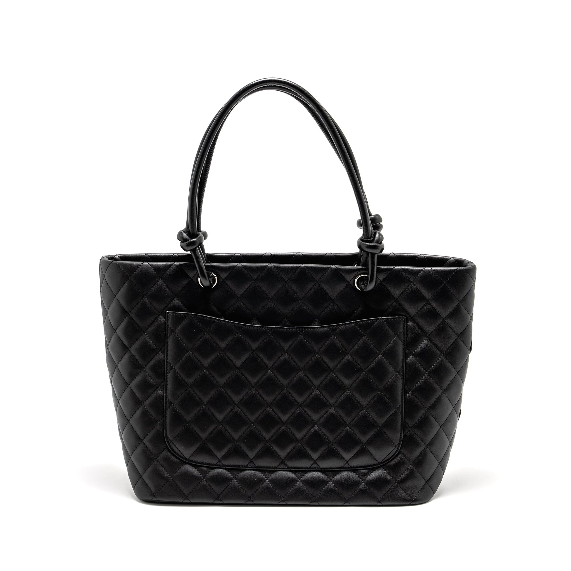 Chanel Cambon Ligne calfskin SHW Black Leather Tote Bag