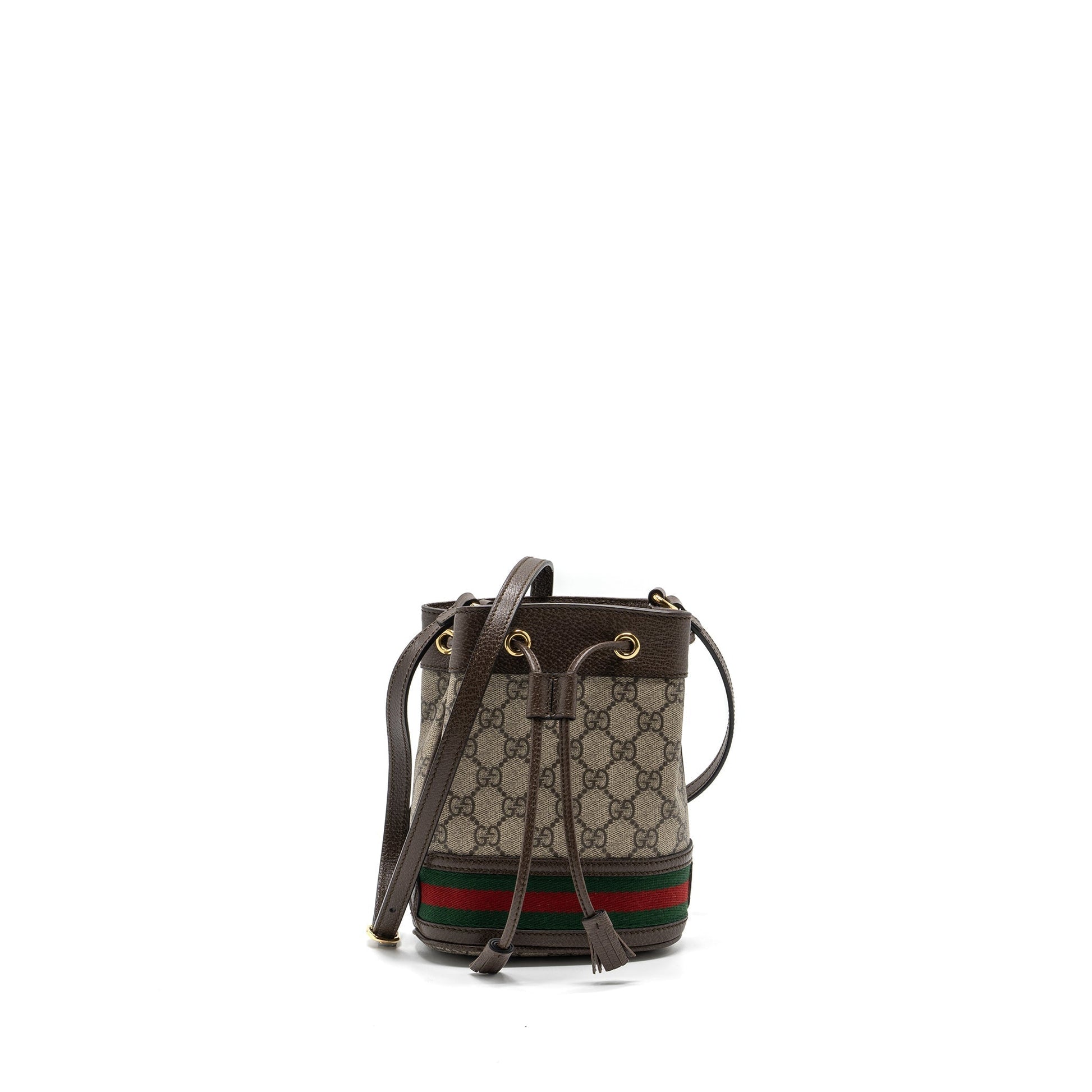 Gucci Ophidia Bucket Bag Ebony Supreme Canvas Beige
