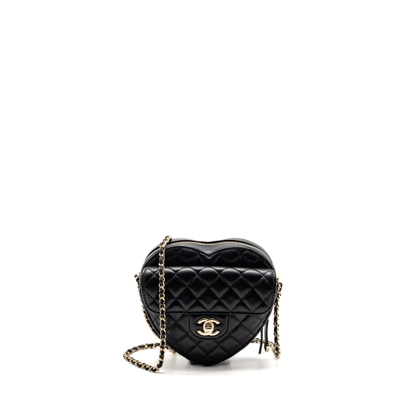 Chanel 22s Heart Lambskin LGHW microchip Black Handbag Black Lghwmicrochip