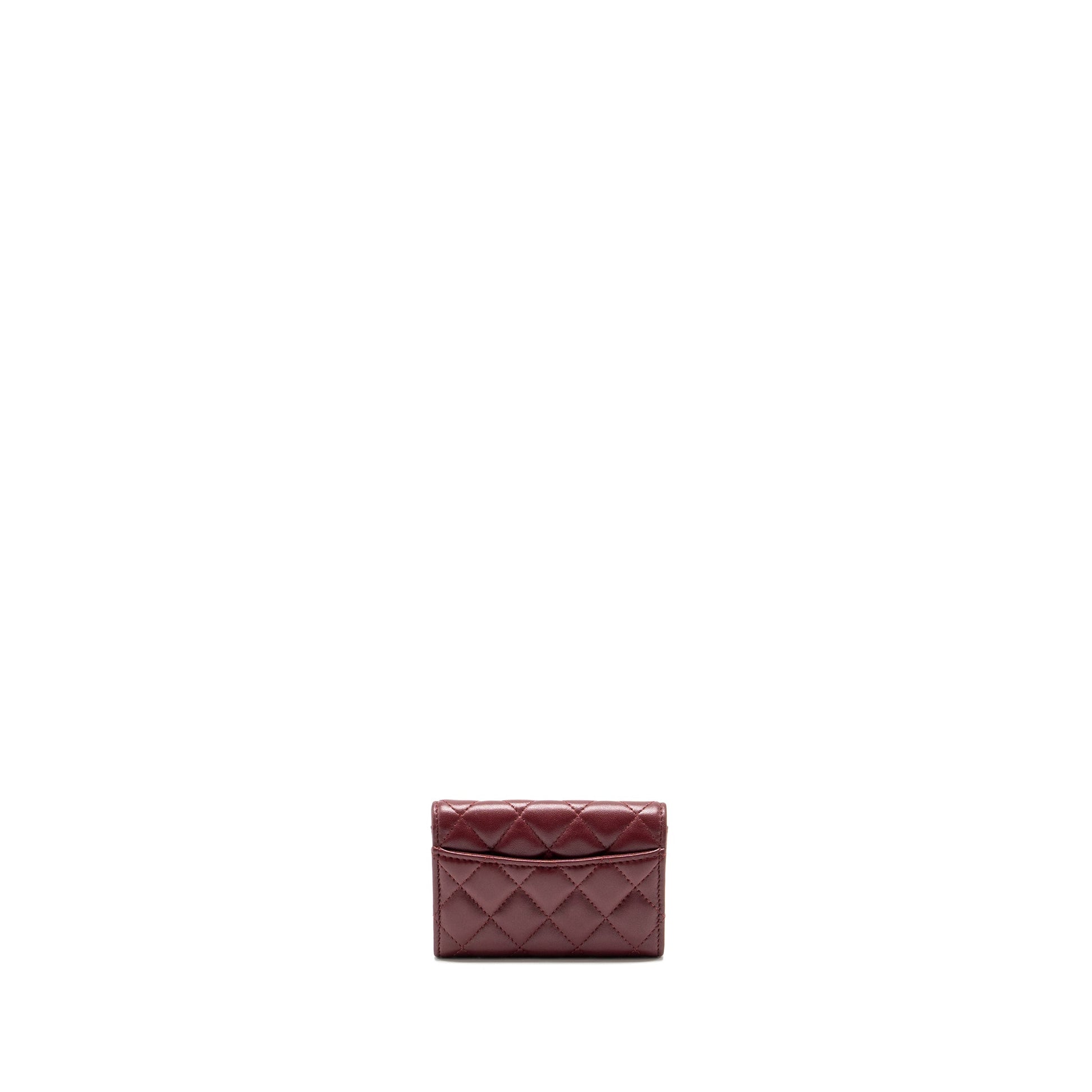 Chanel Classic Flap card holder lambskin burgundy Wallet Case