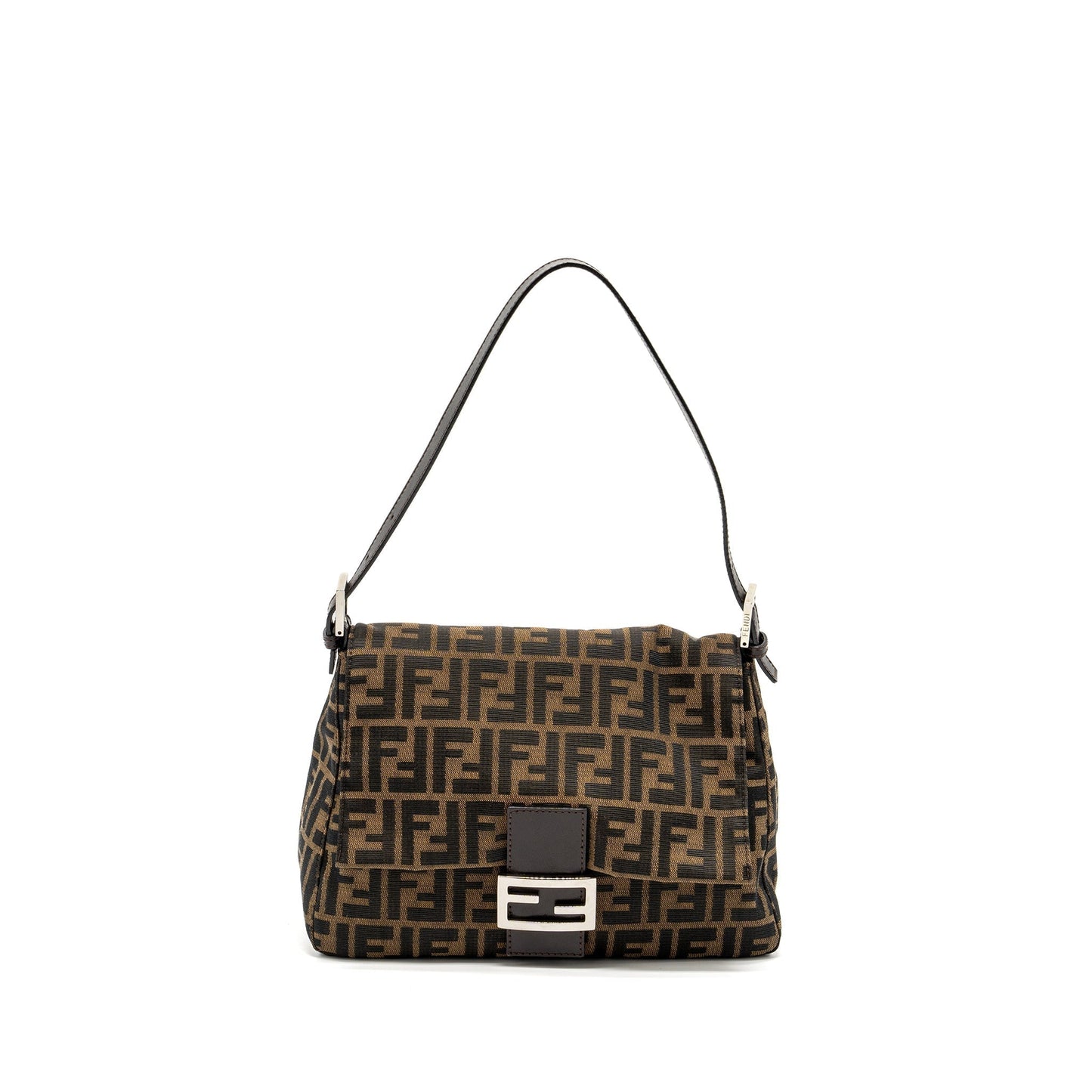Fendi Zucca Mamma Baguette Purse Canvas Brown Shoulder Bag