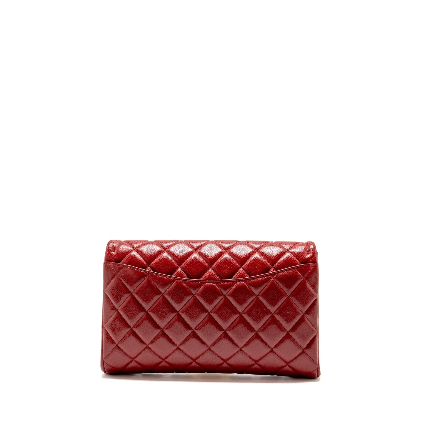 Chanel Timeless Flap Caviar SHW Red Clutch Bag Red Shw