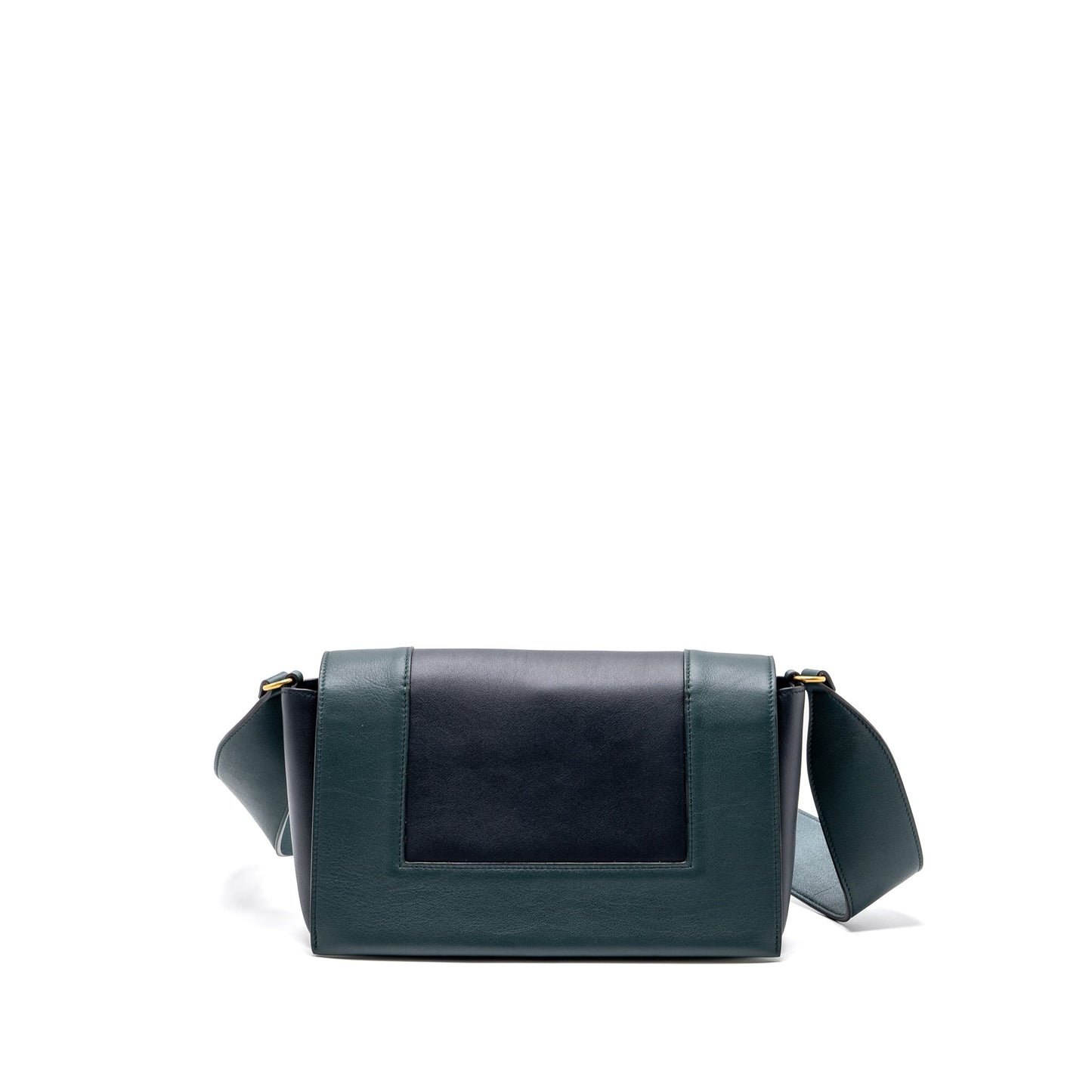 Celine Frame Purse Calfskin Dark Dark Handbag Blue Green Travel Bag