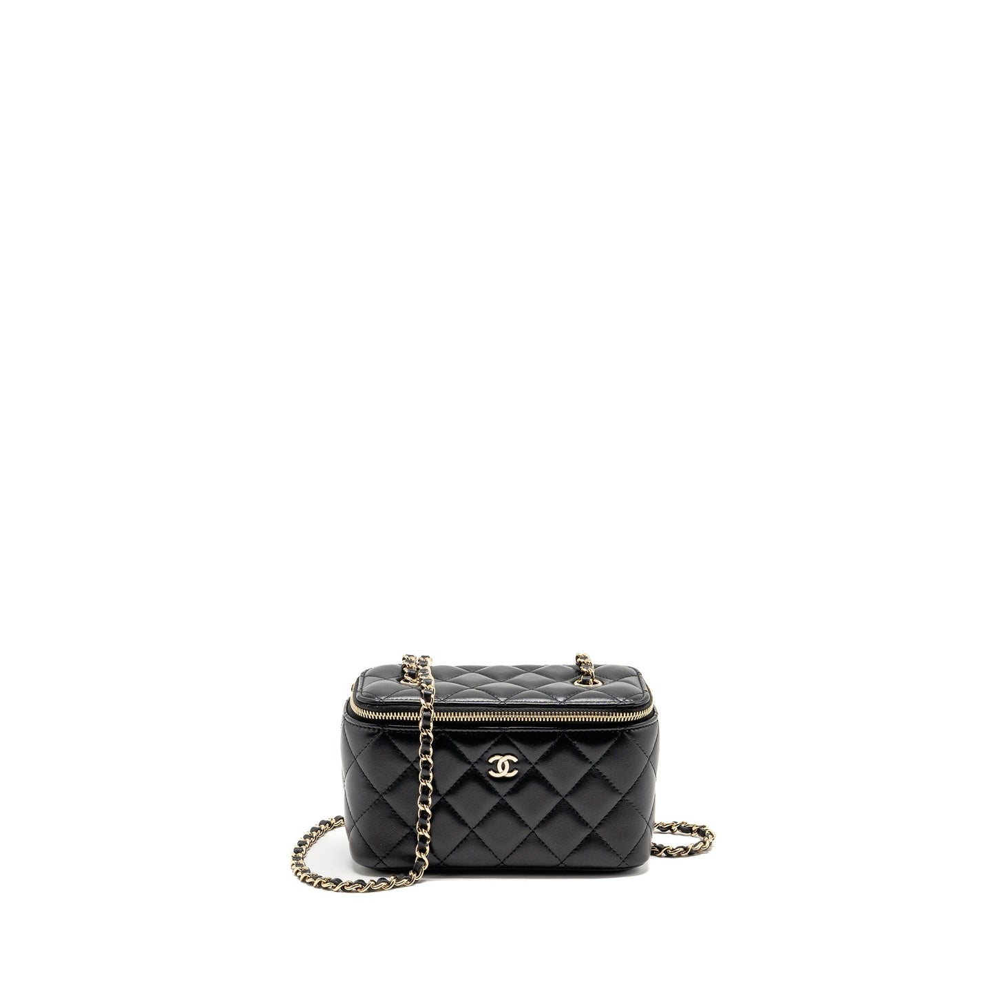 Chanel Long Vanity Lambskin LGHW Black Handbag Black Lghw