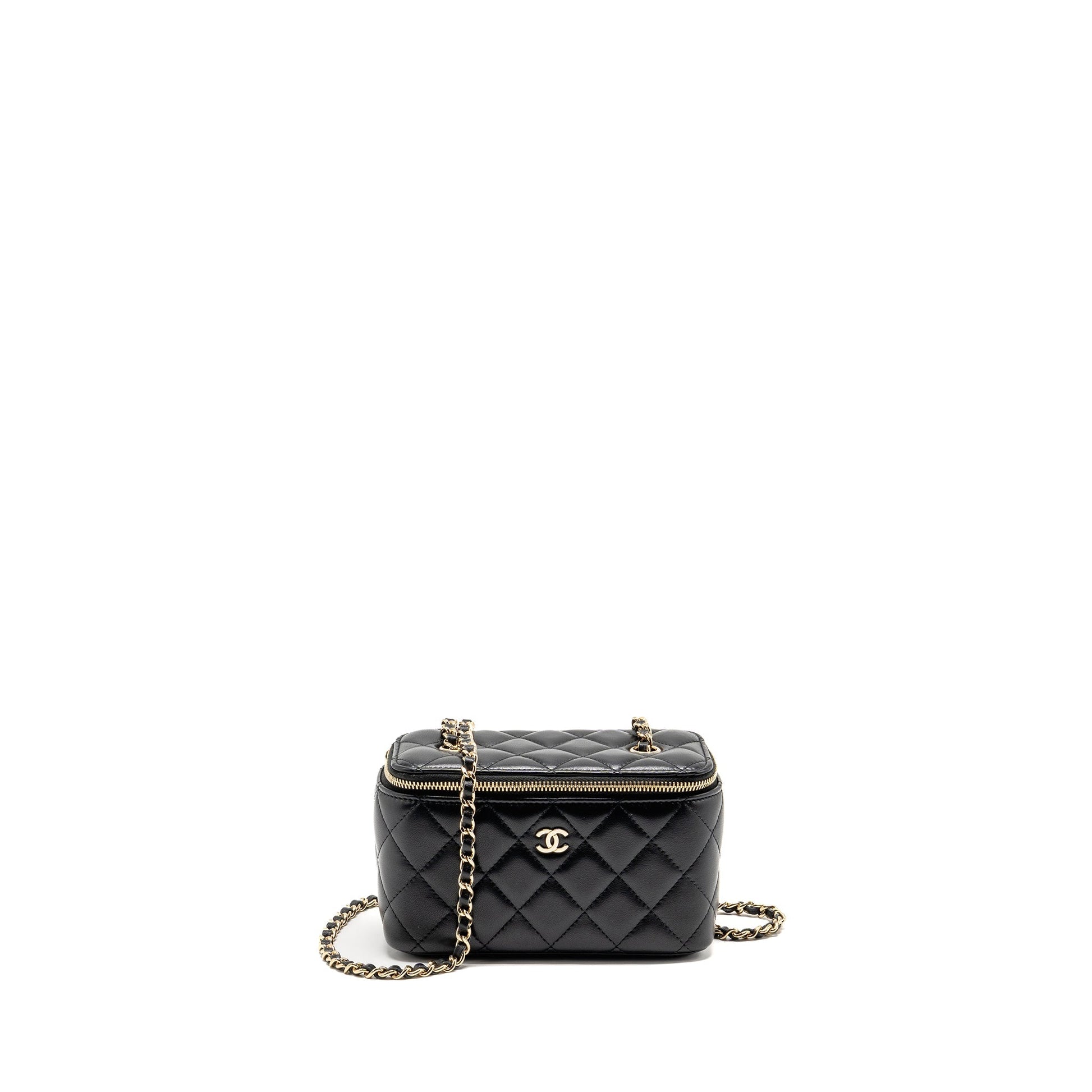 Chanel Long Vanity Lambskin LGHW Black Handbag Black Lghw