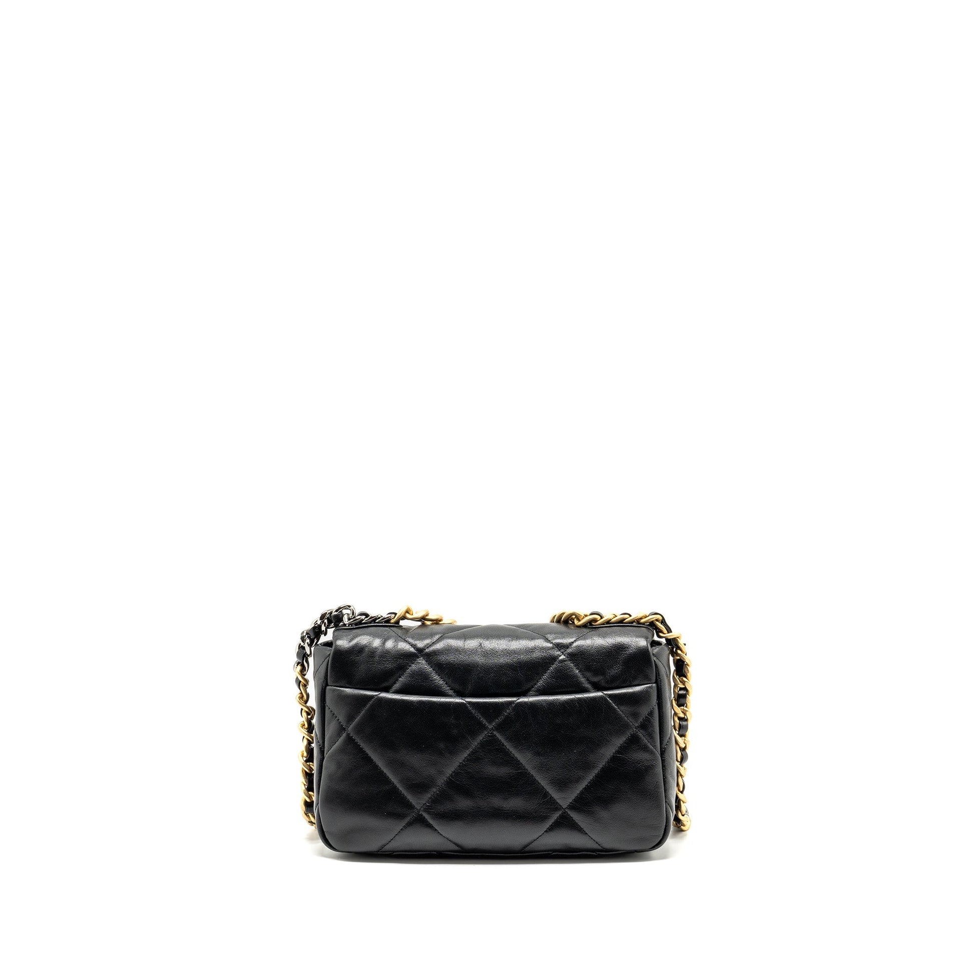 Chanel 19 goatskin Hardware Multicolour Black Small Handbag