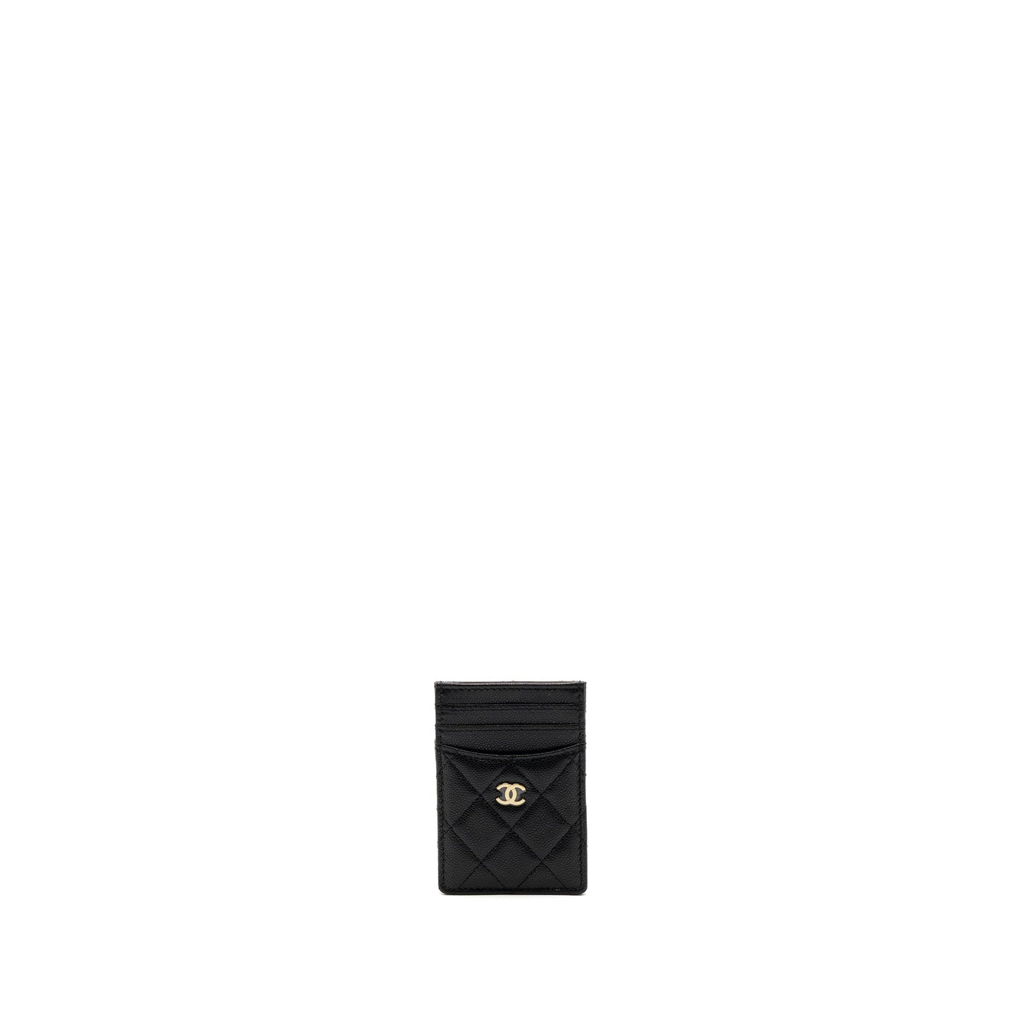 Chanel 23K Card Holder Caviar GHW Microchip Black Wallet Case