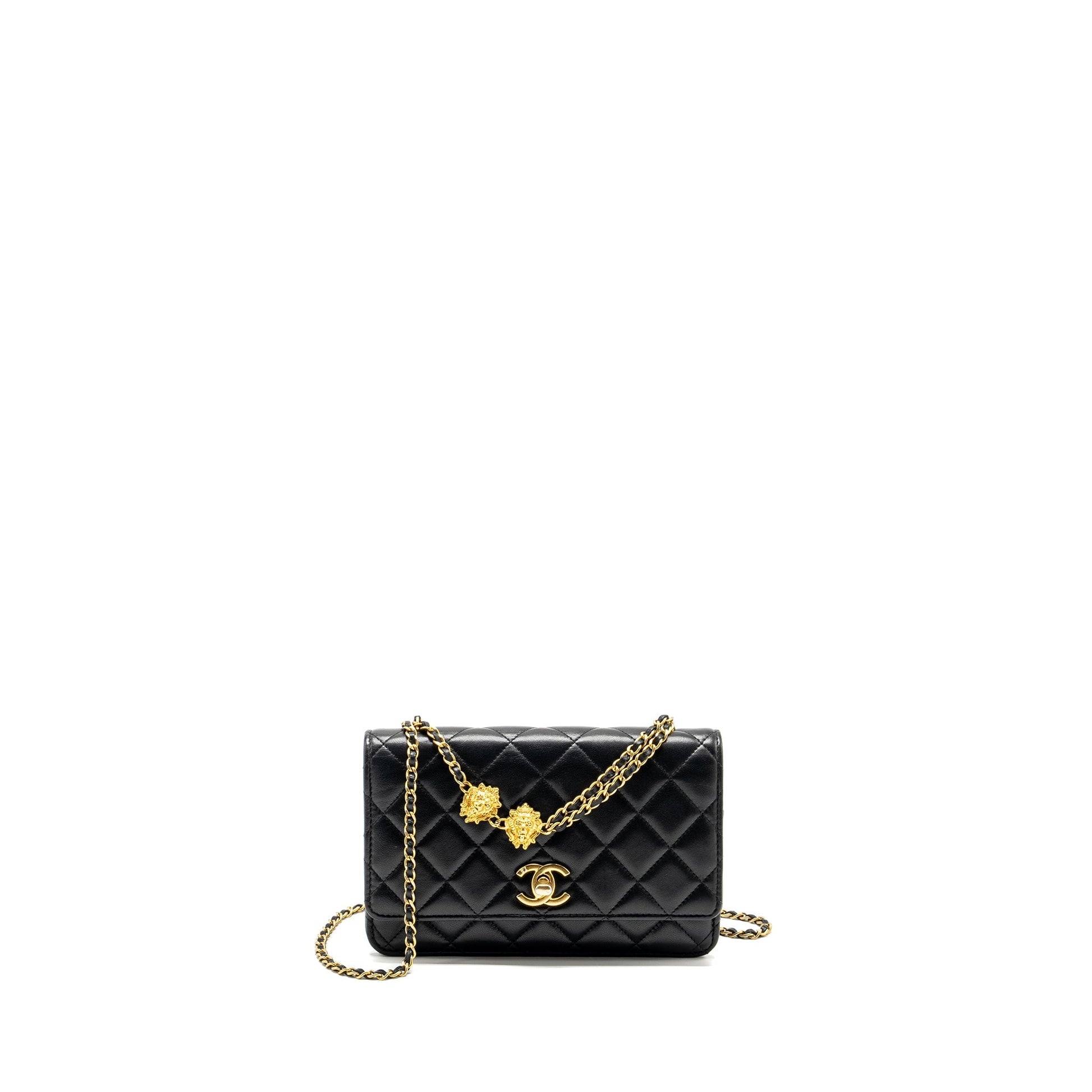 Chanel 23A Lion Charms On Lambskin GHW Black Key Chain