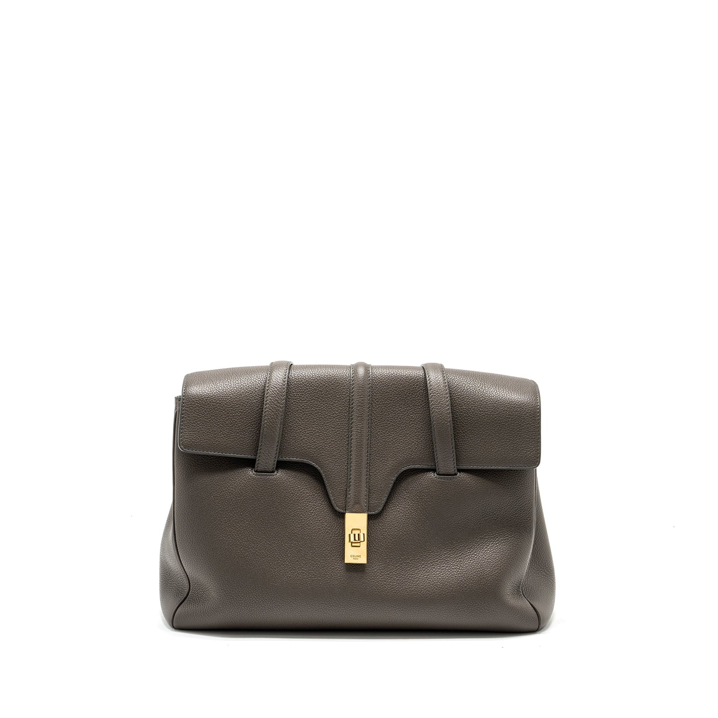 Celine Soft Purse Grained Calfskin Grey Handbag Medium Travel Bag