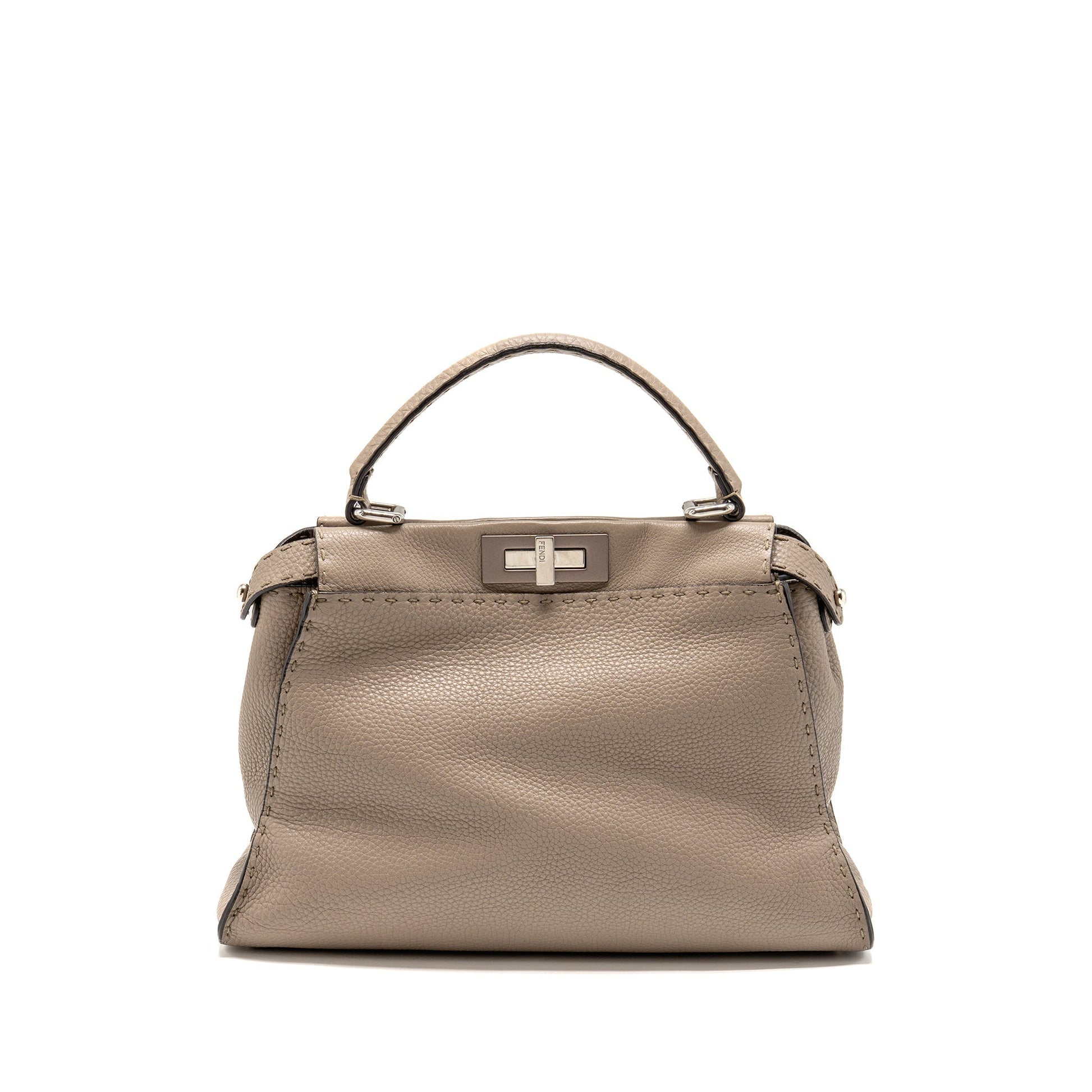 Fendi Iseeu Peekaboo Calfskin Grey Handbag Gray Medium Travel Bag