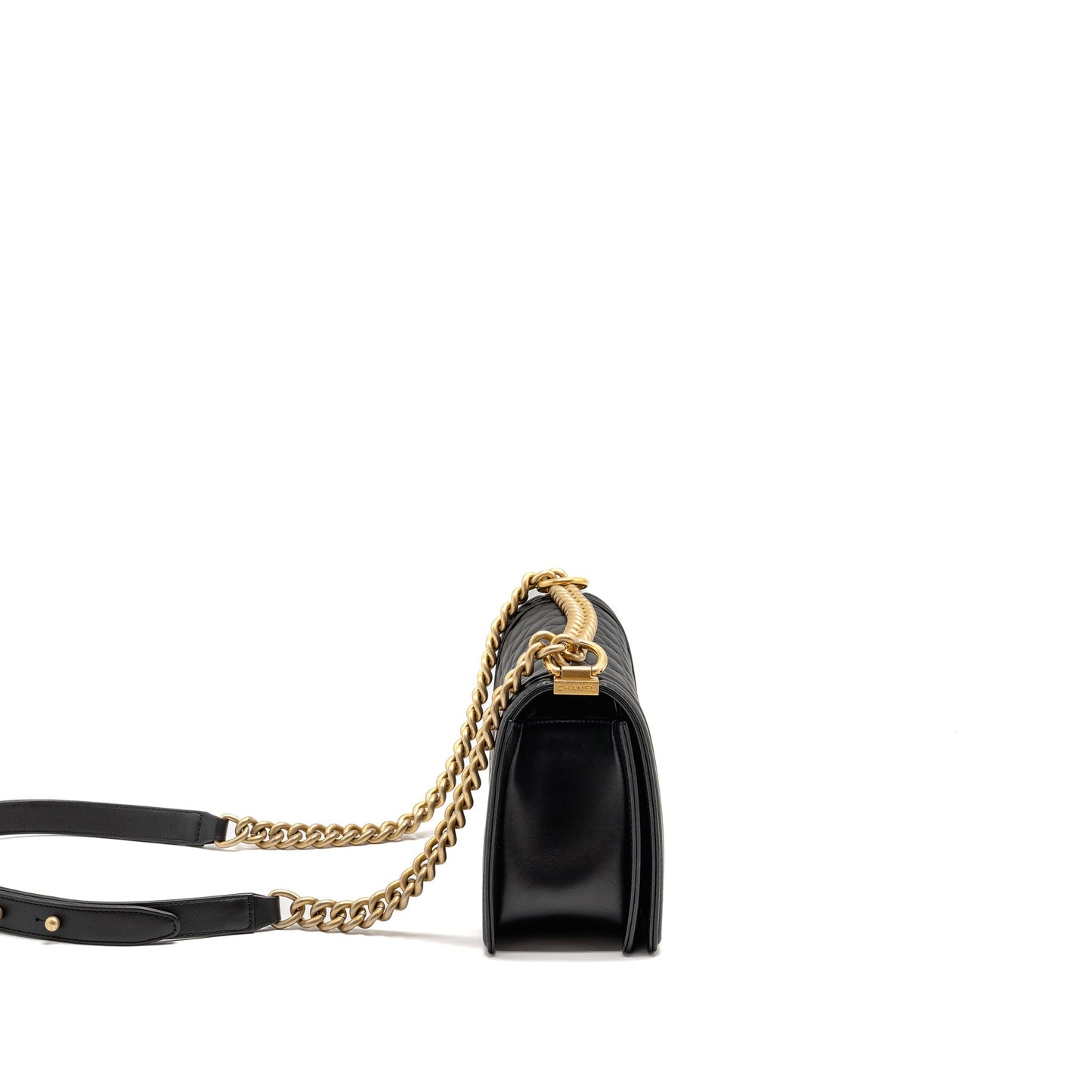 Chanel boy Calfskin GHW microchip Black Handbag Black Ghwmicrochip