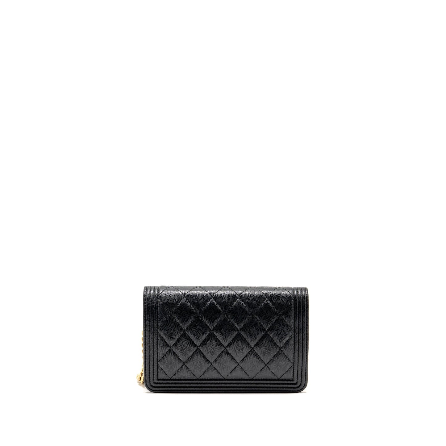 Chanel Boy on Caviar GHW Microchip Black Wallet Case Microchip 1