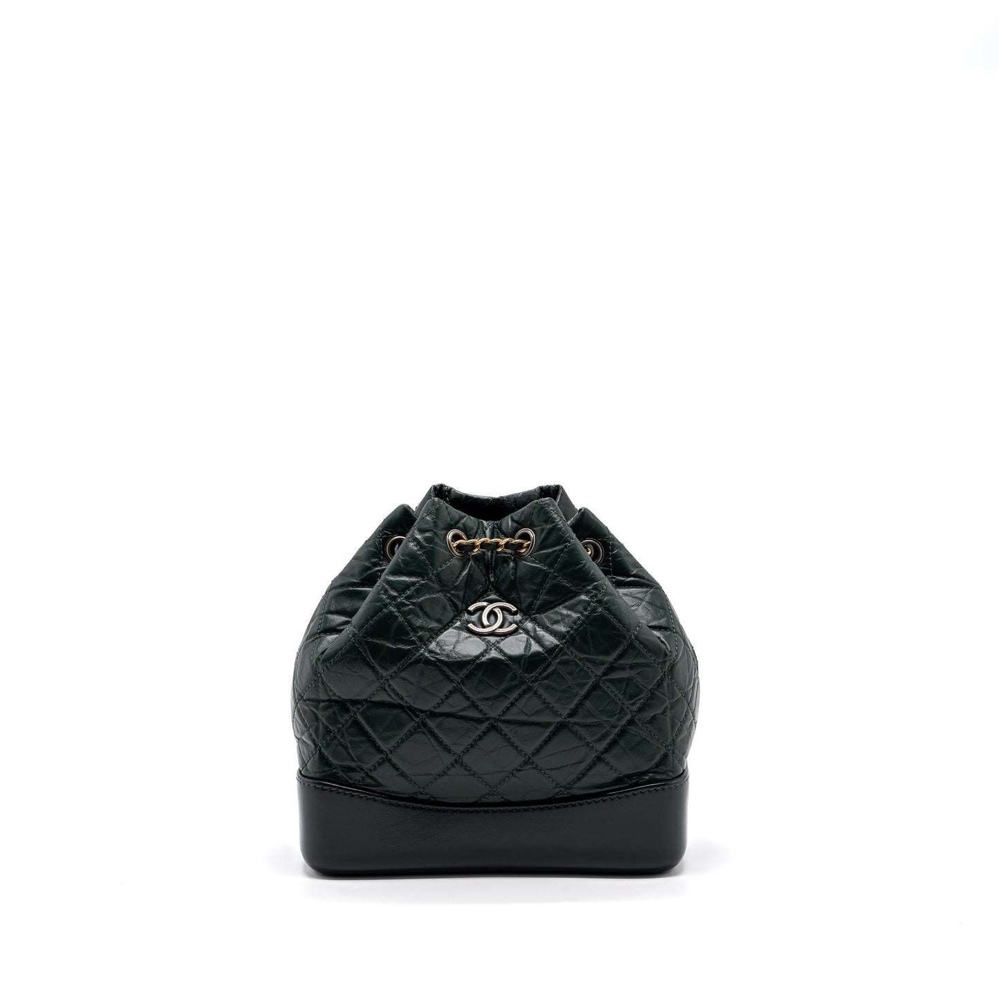 Chanel Gabrielle Backpack Aged Calfskin Dark Hardware Multicolour Green Small