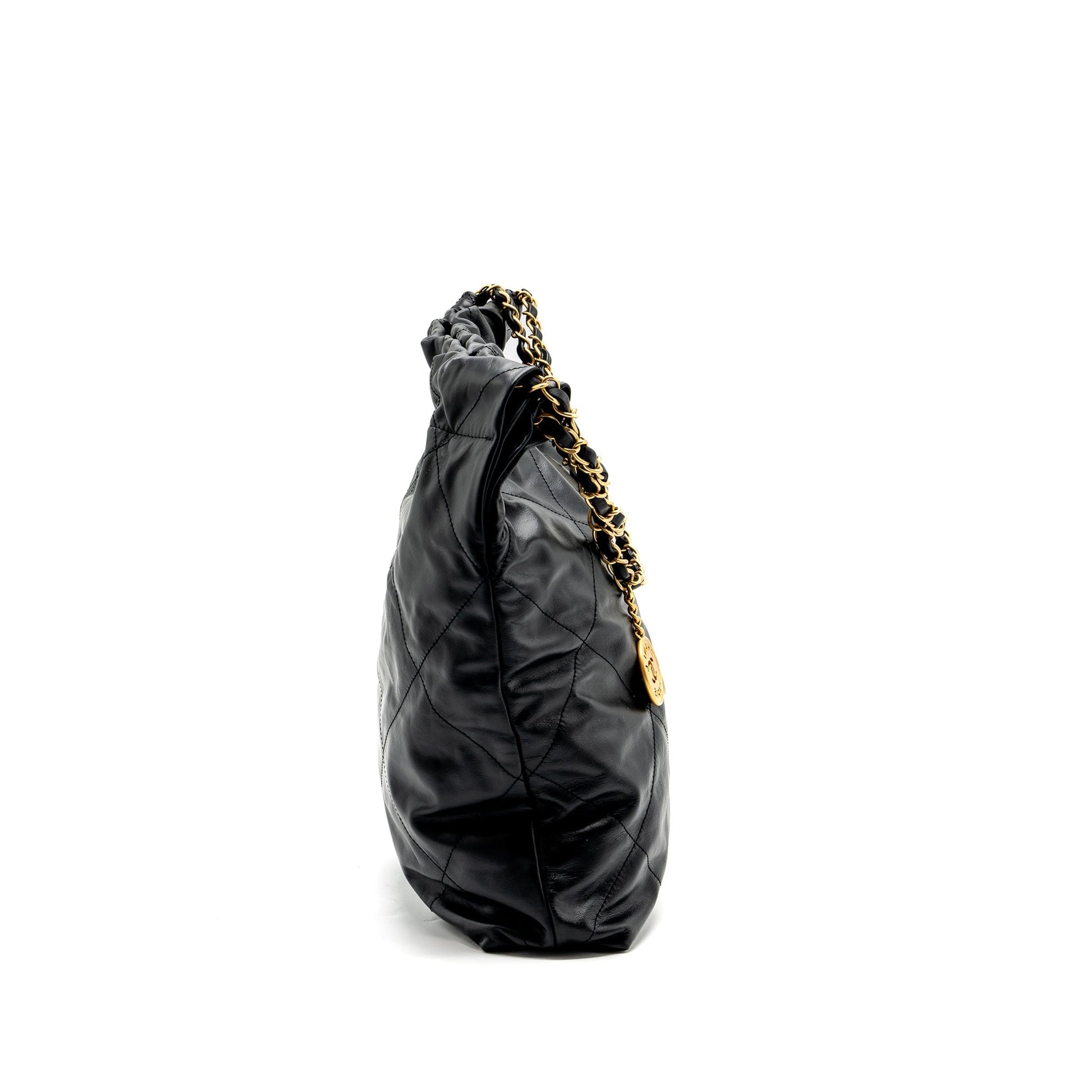 Chanel 22 calfskin GHW microchip Black Leather Handbag