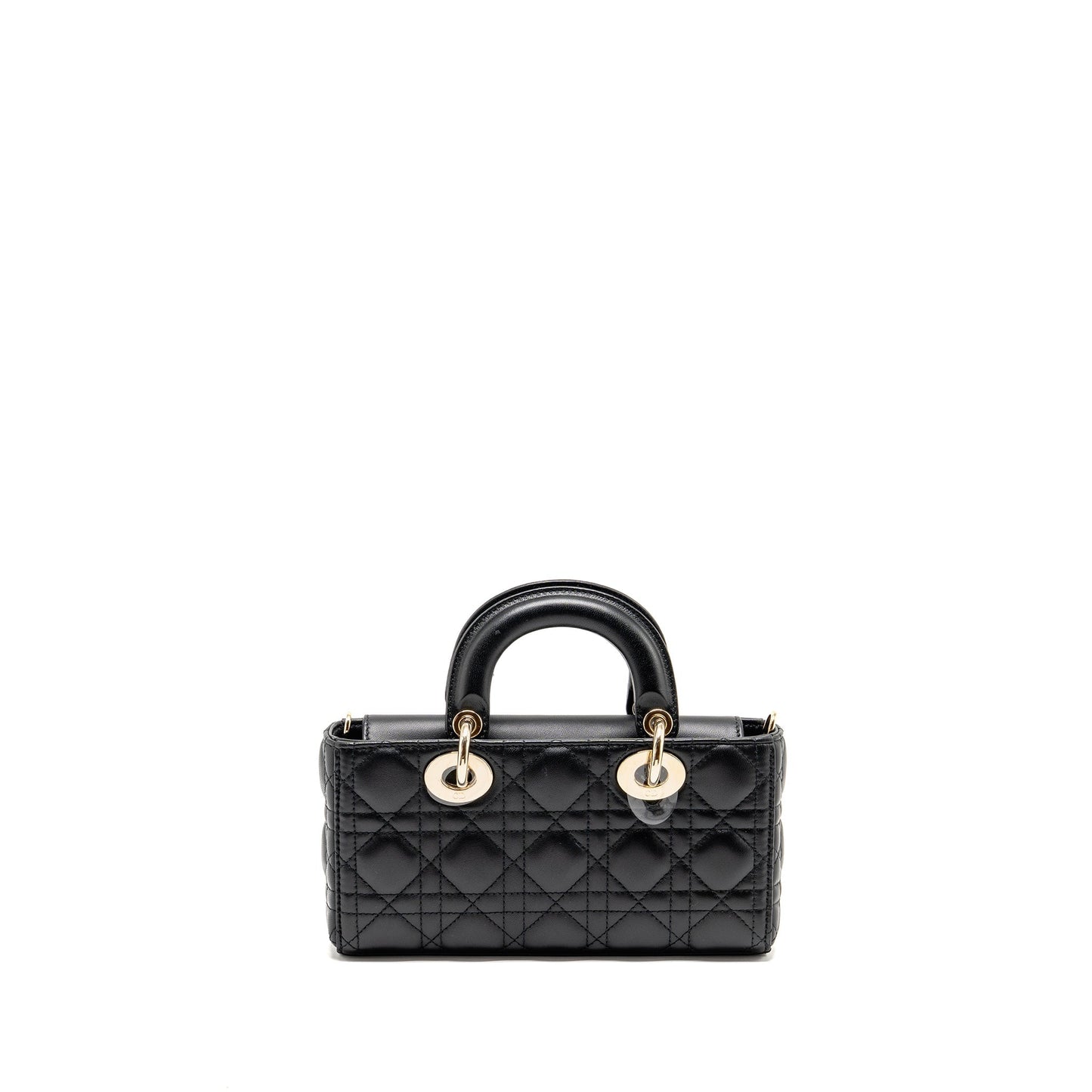 Dior Lady D Joy Purse Cannage Lambskin Handbag Black Small Travel Bag