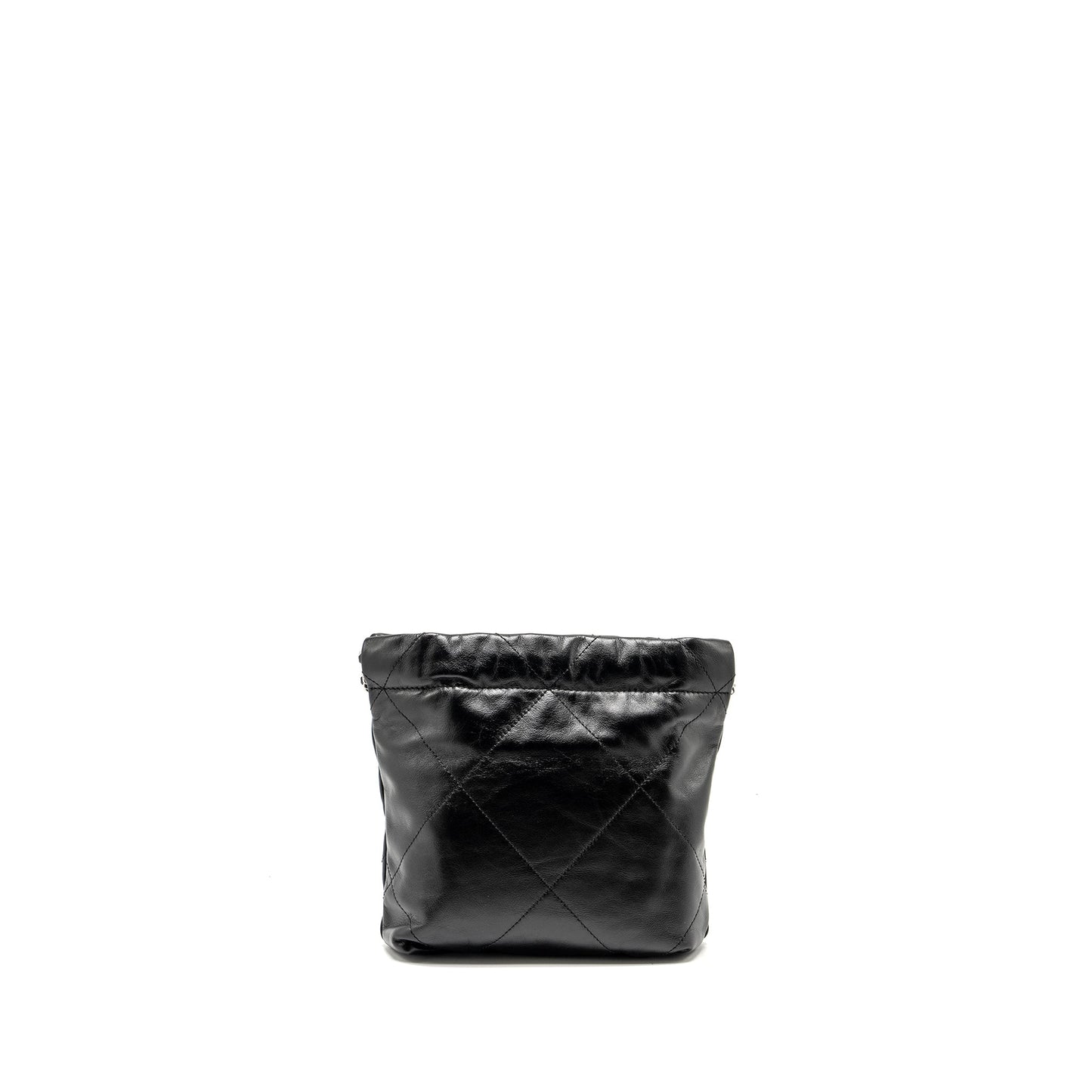 Chanel 22 Shiny Calfskin SHW Microchip Black Mini Bag
