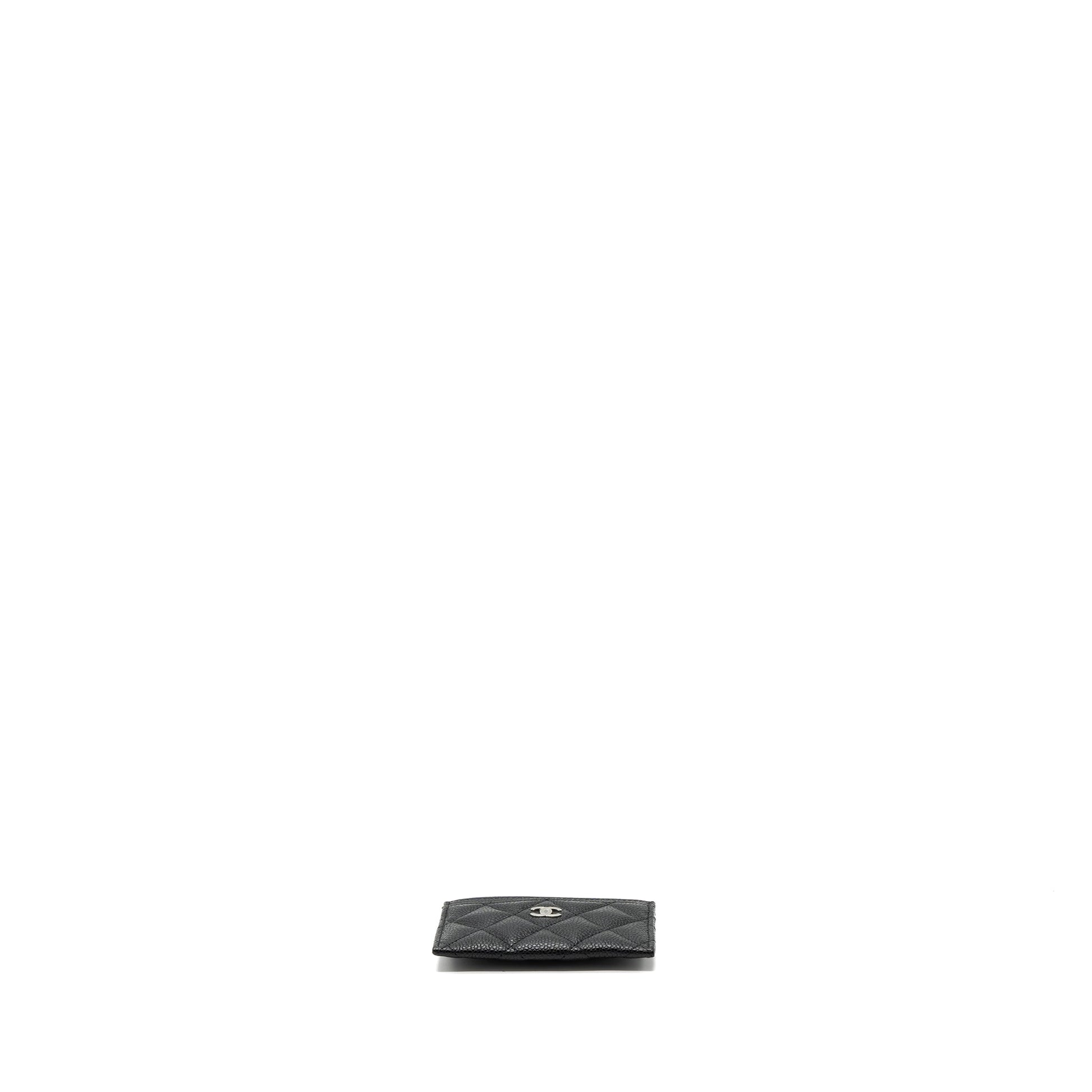 Chanel Classic Card Holder Caviar SHW Microchip Black Wallet Case Microchip 1