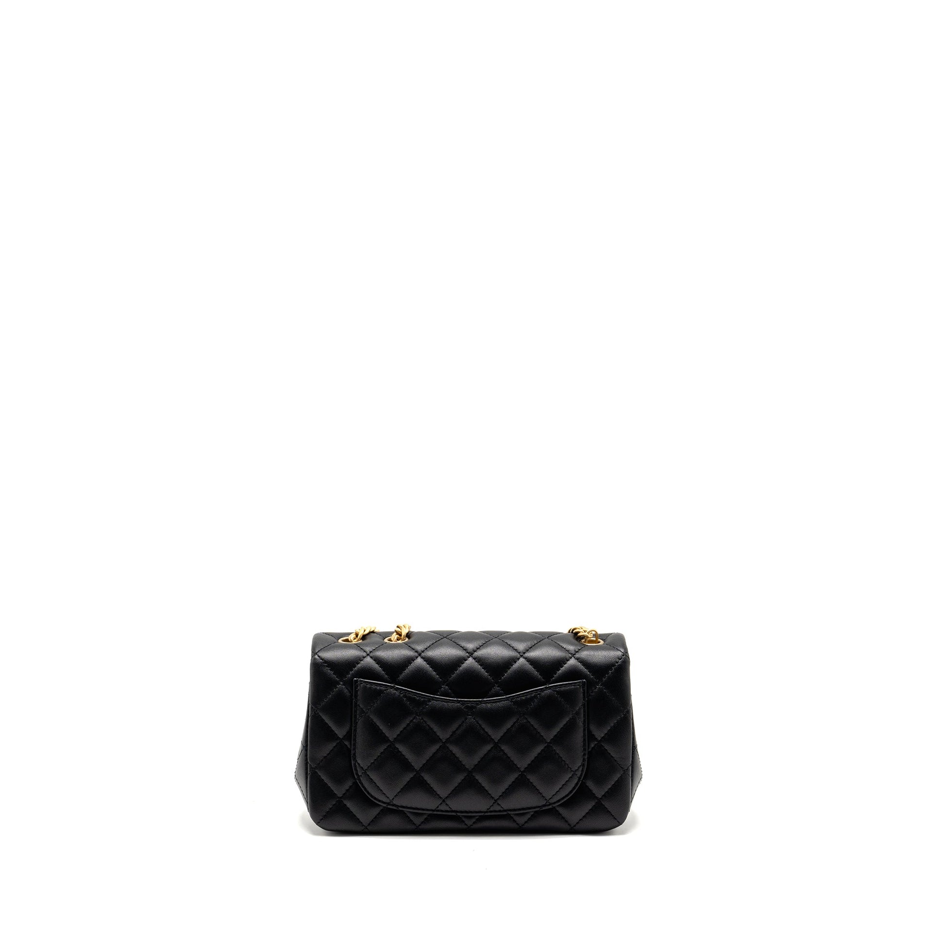 Chanel 25P Camellia Adjustable Flap Lambskin GHW Black Shoulder Bag