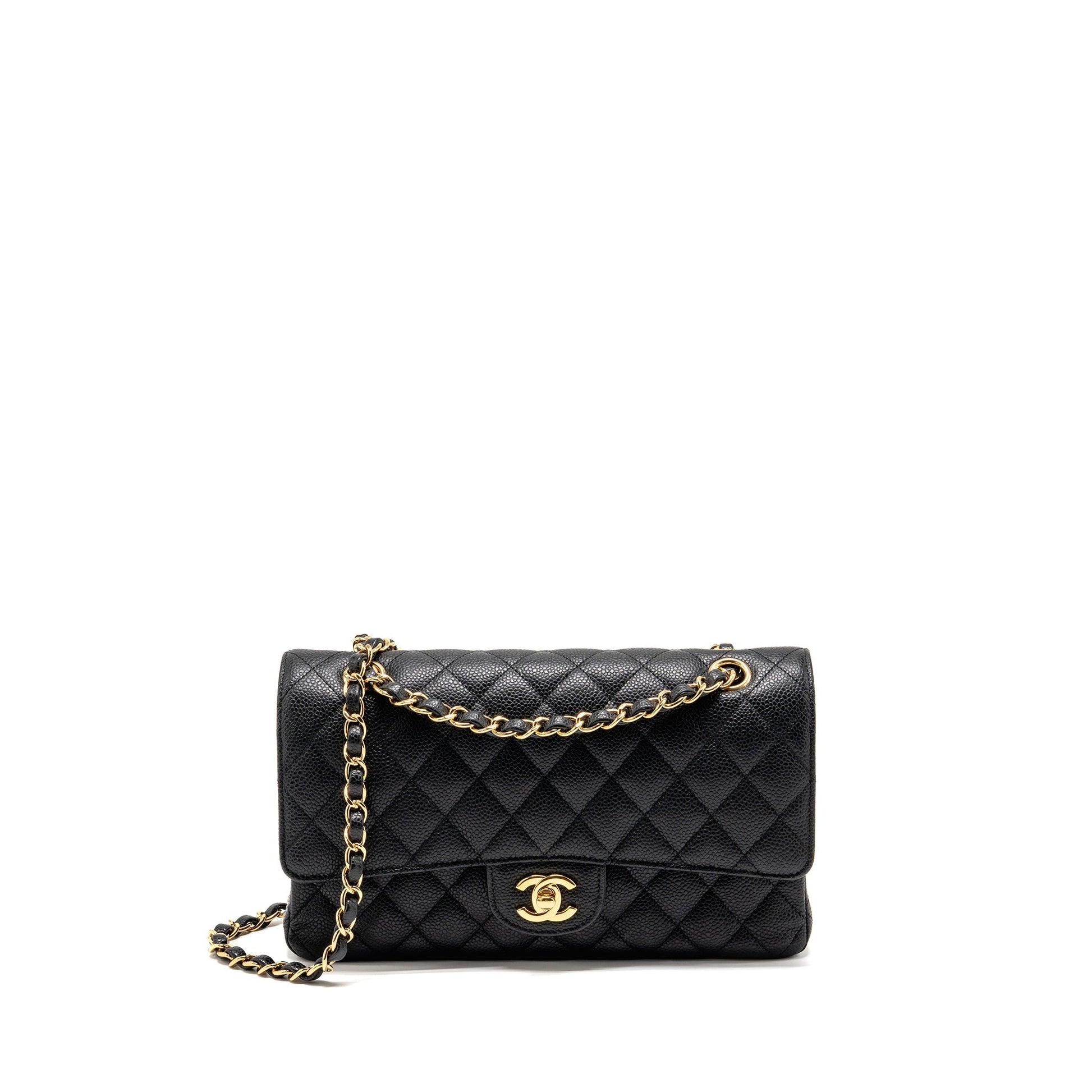 Chanel classic Double Flap Caviar GHW Black Shoulder Bag Ghw 32