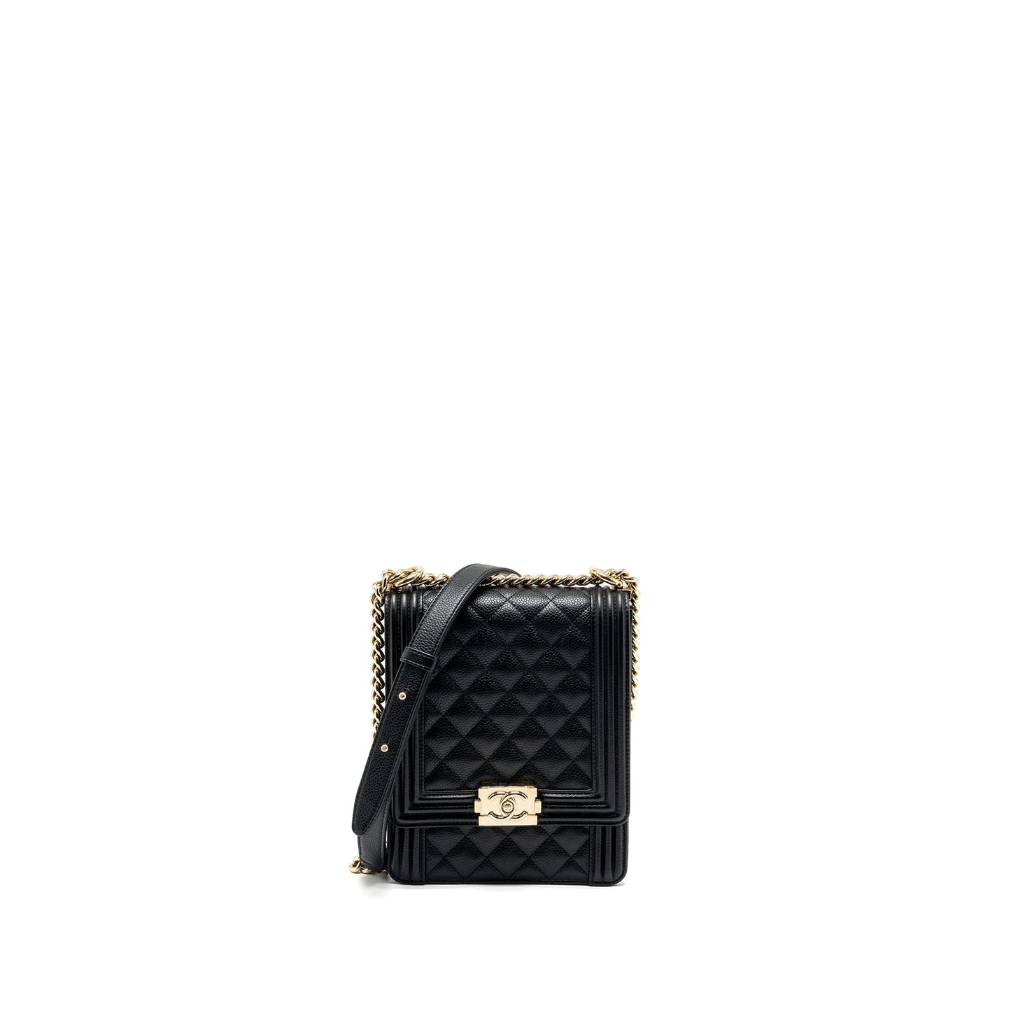 Chanel North South Boy Caviar LGHW Black Handbag