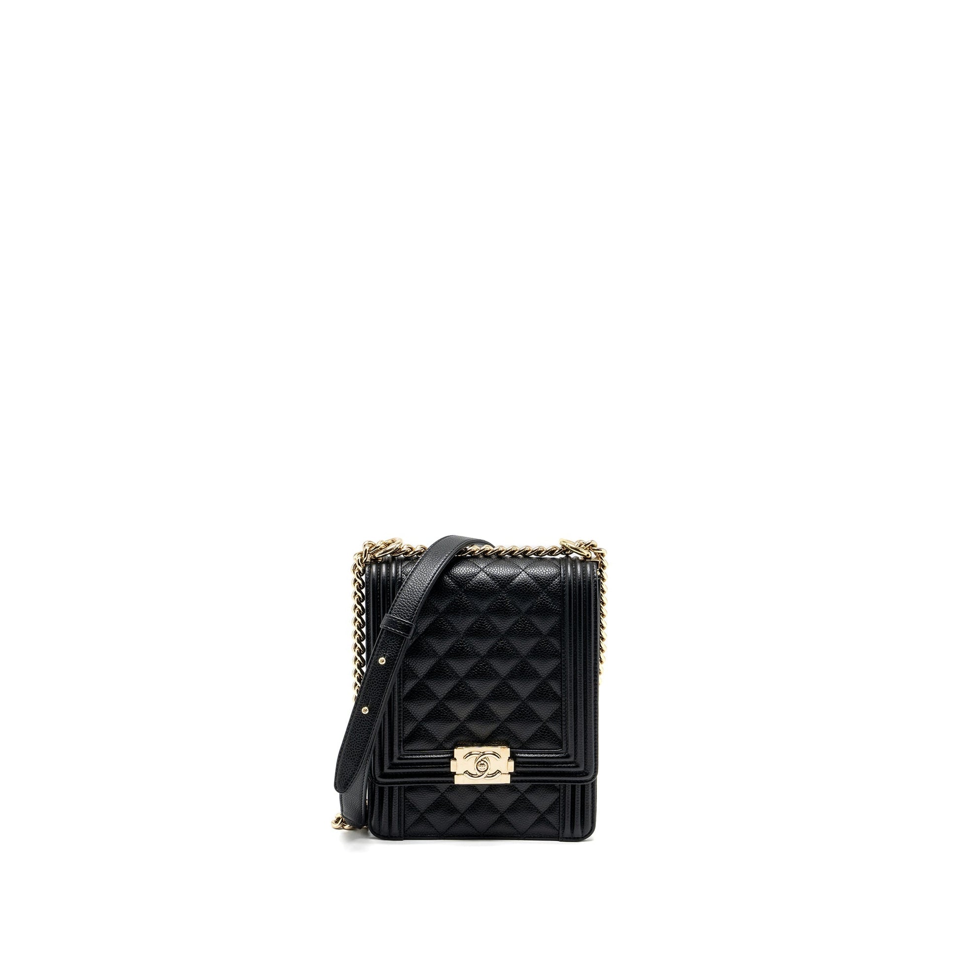 Chanel North South Boy Caviar LGHW Black Handbag