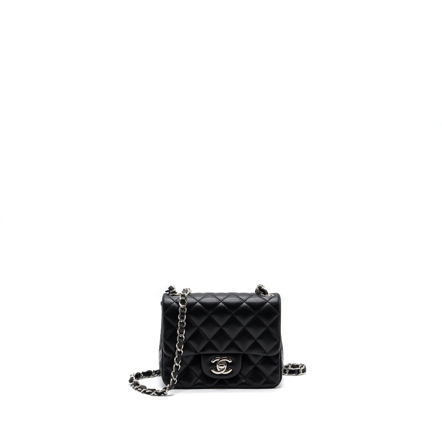 Chanel Classic Square Flap Caviar SHW Black Shoulder Bag Caviar Shw
