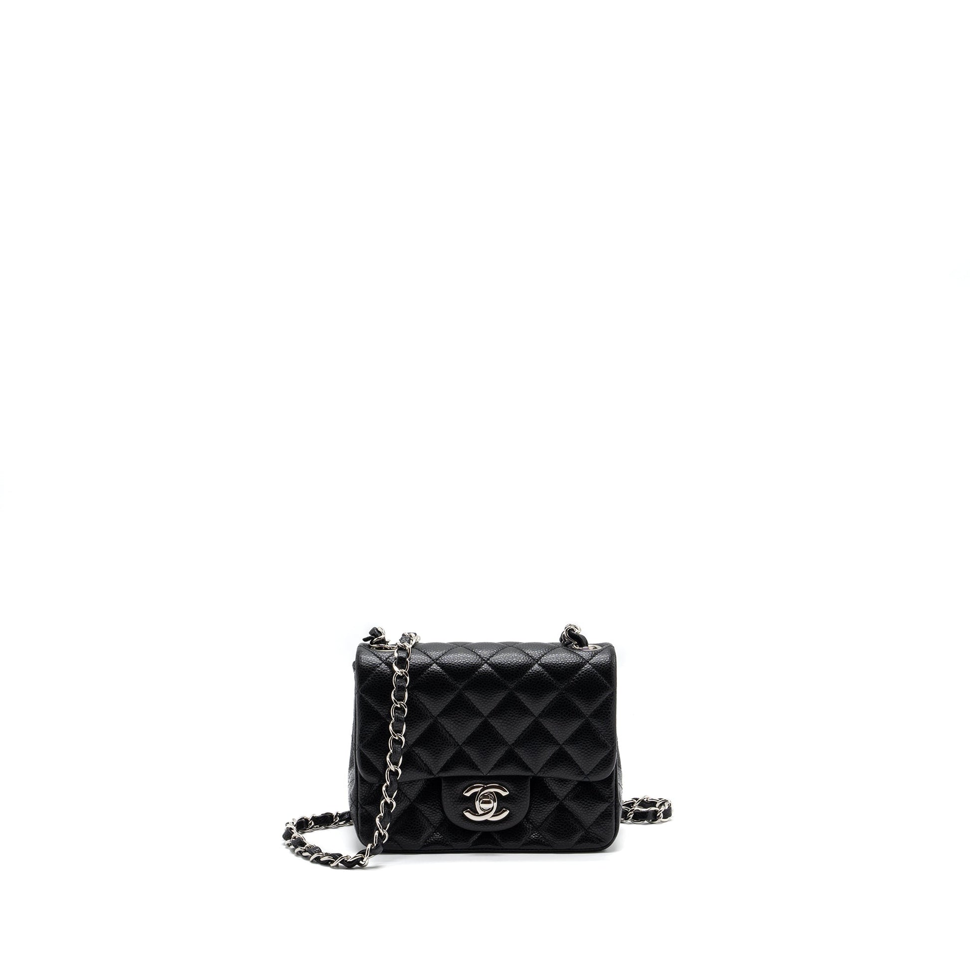 Chanel Classic Square Flap Caviar SHW Black Shoulder Bag Caviar Shw