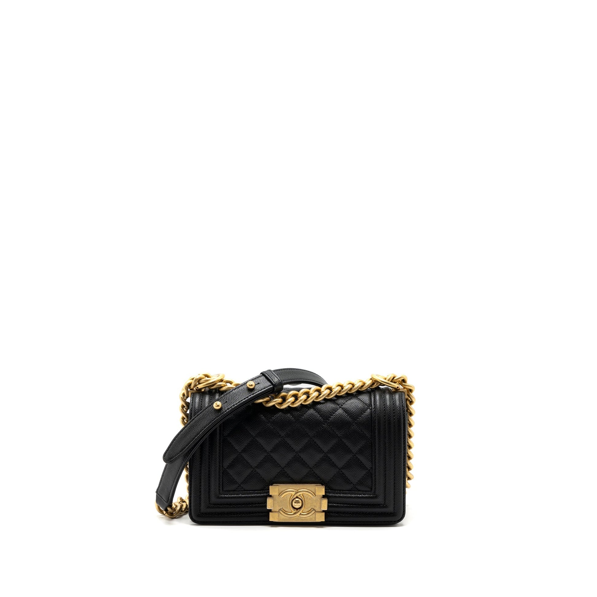 Chanel Boy Caviar GHW Black Small Handbag Ghw 4
