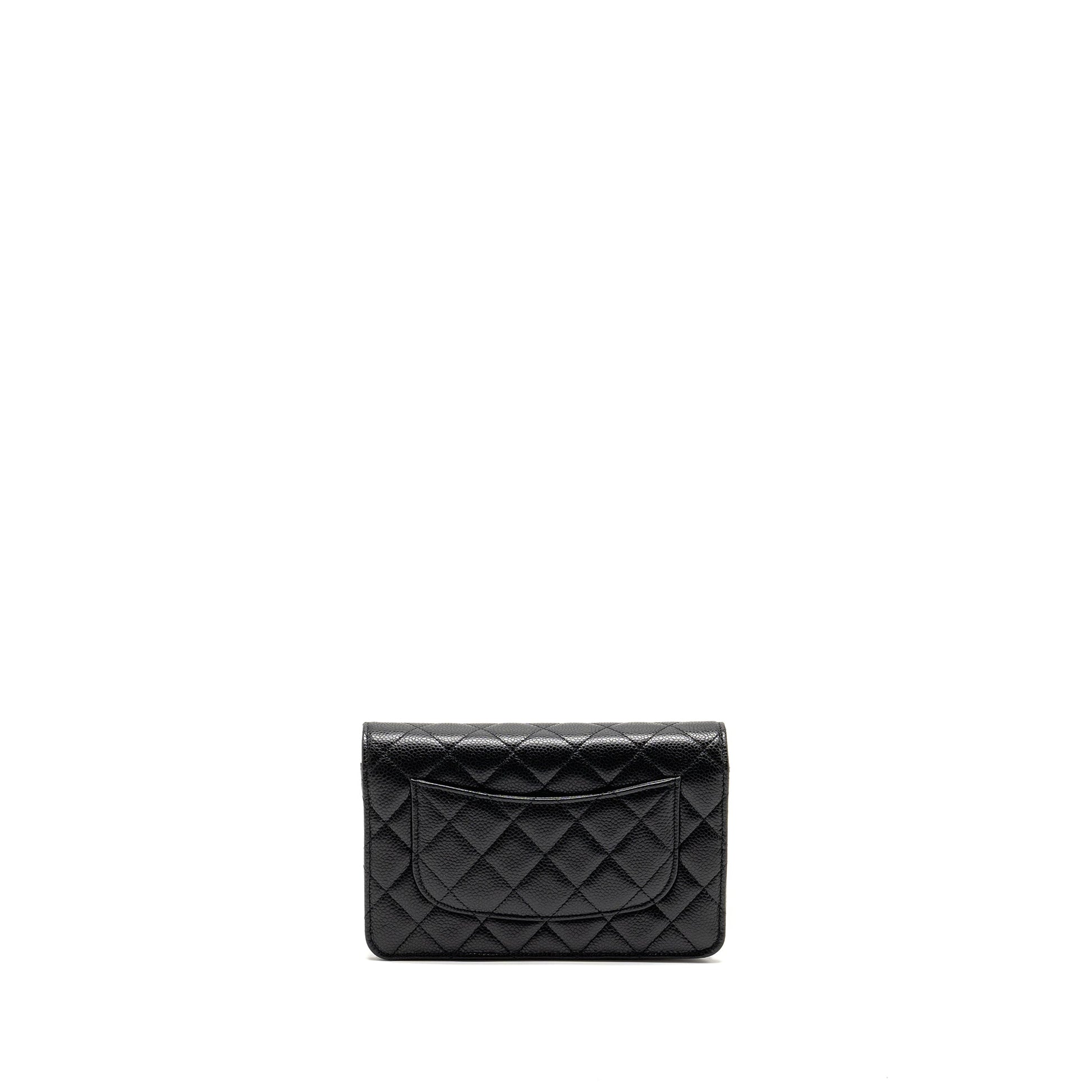 Chanel Classic On Caviar SHW Microchip Black Wallet Case Microchip 8